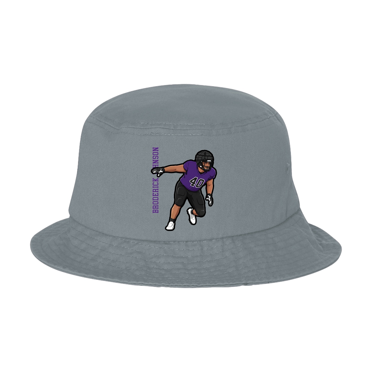 Bucket Cap — Name Vertical in Grey