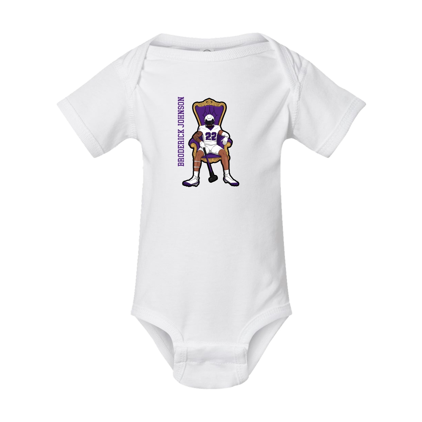 Baby Onesie — Name Vertical in White