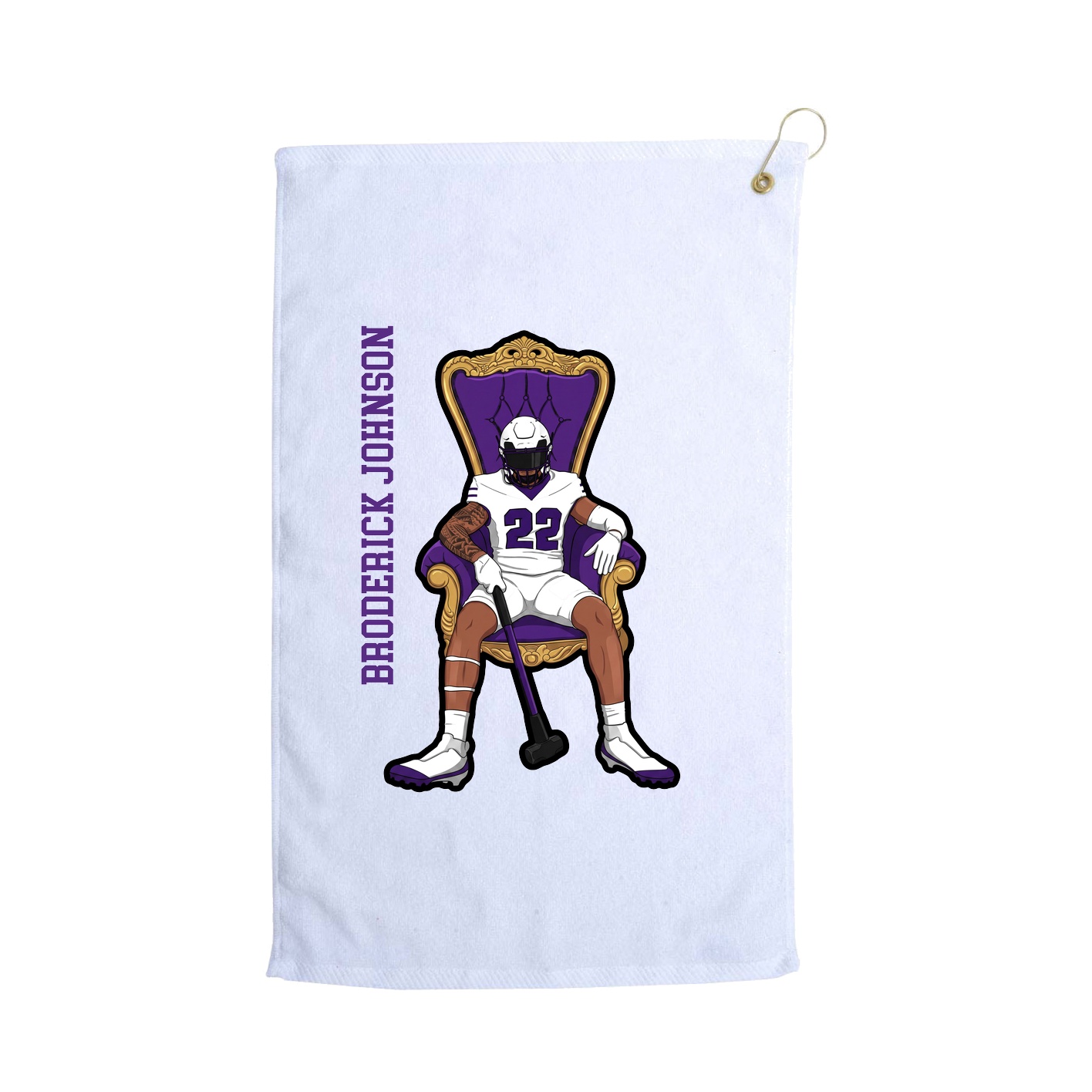 Golf Towel — Name Vertical in White
