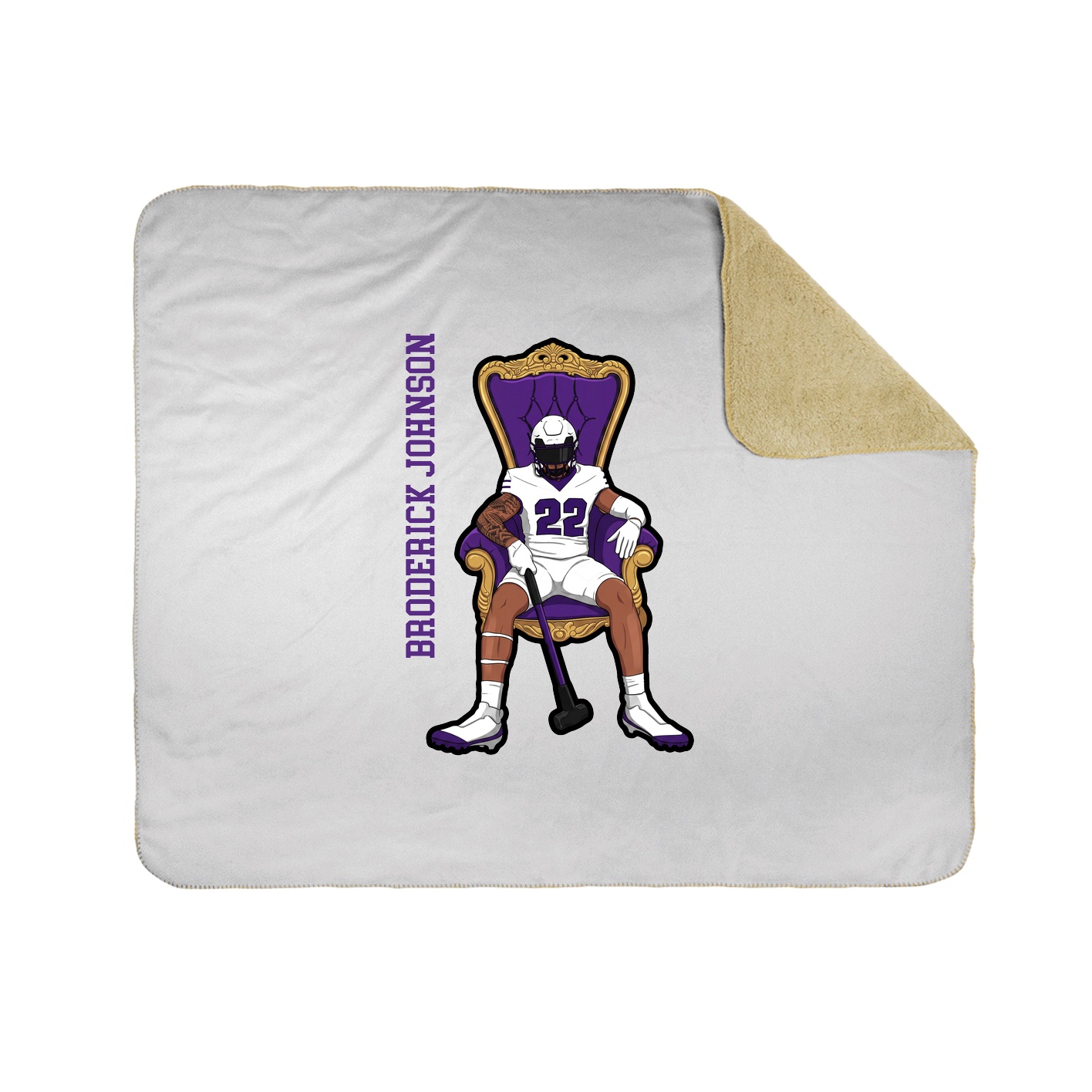 Throw Blanket — Name Vertical in White
