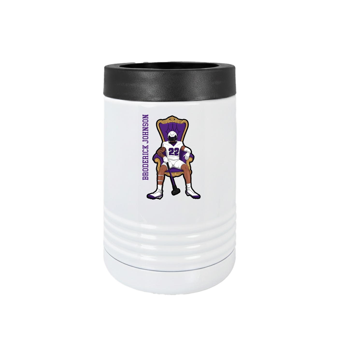 Beverage Holder — Name Vertical in White