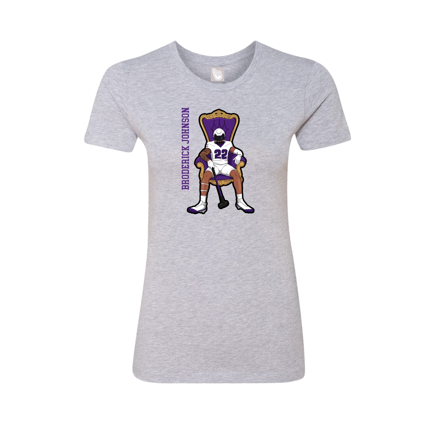 Womens Tee — Name Vertical in Grey