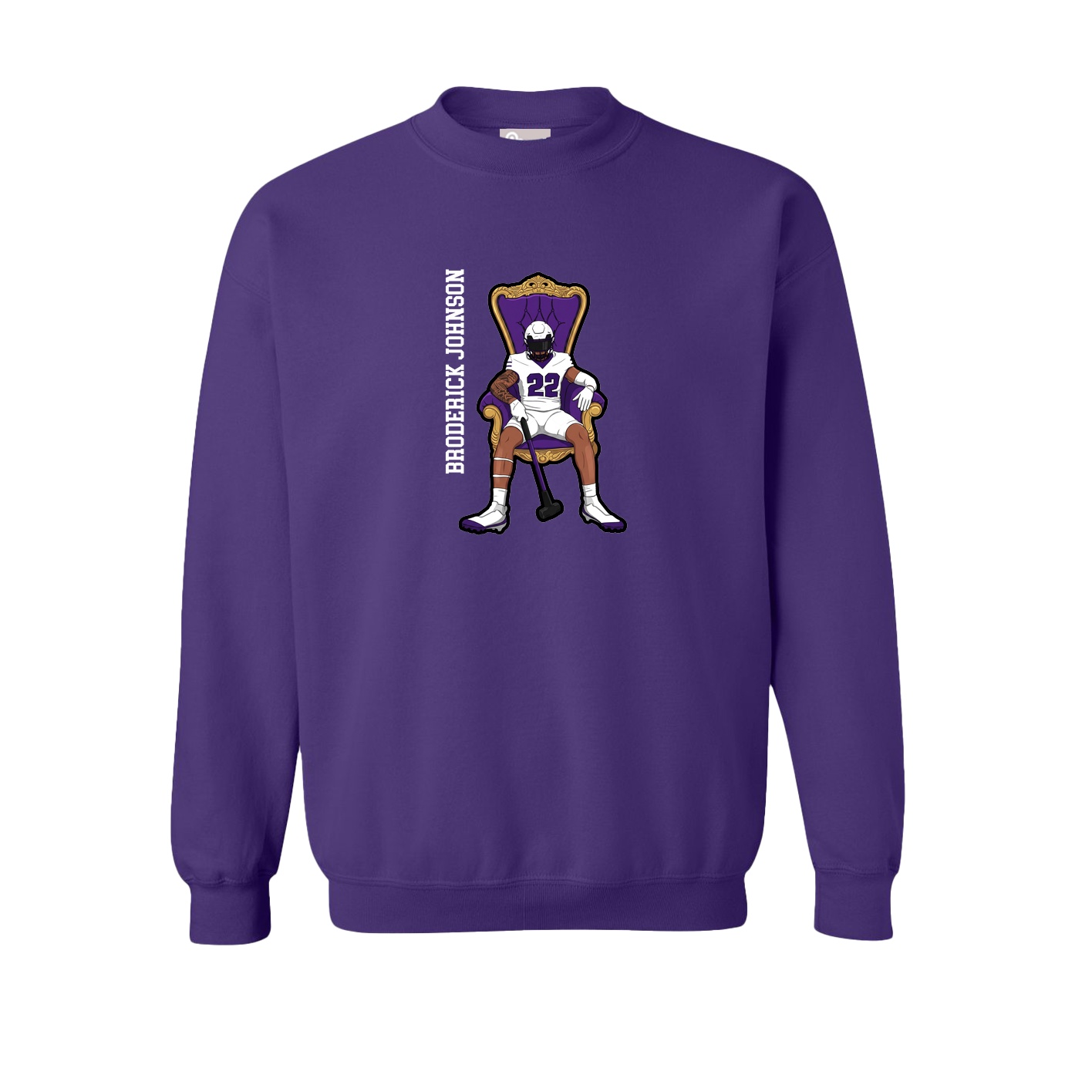 Fleece Crew — Name Vertical in Purple
