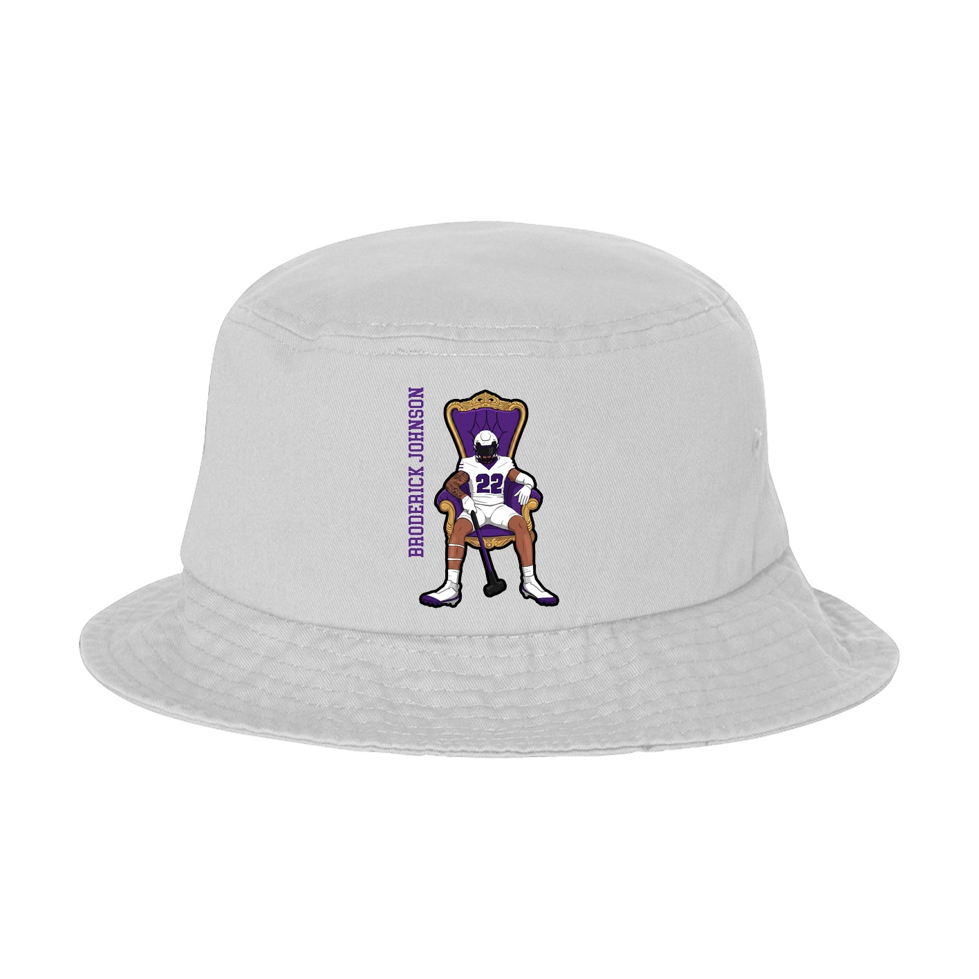 Bucket Cap — Name Vertical in White