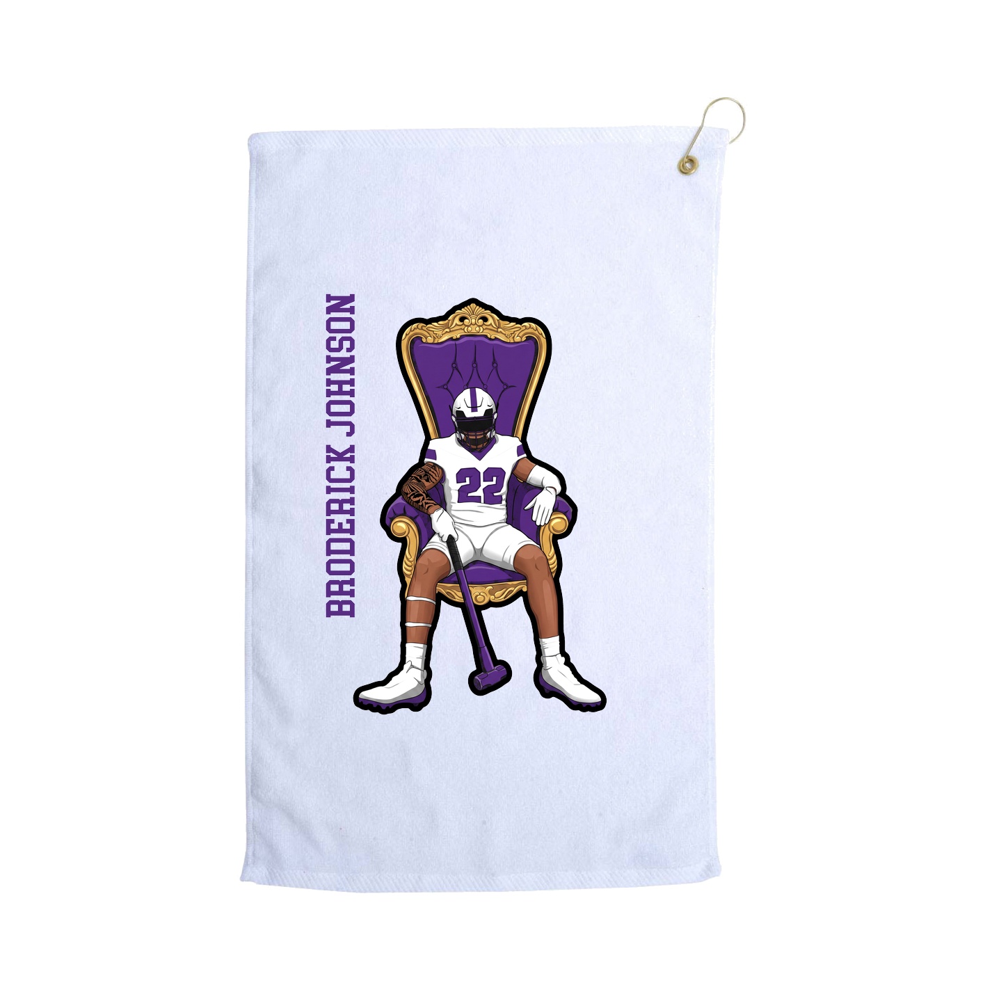 Golf Towel — Name Vertical in White
