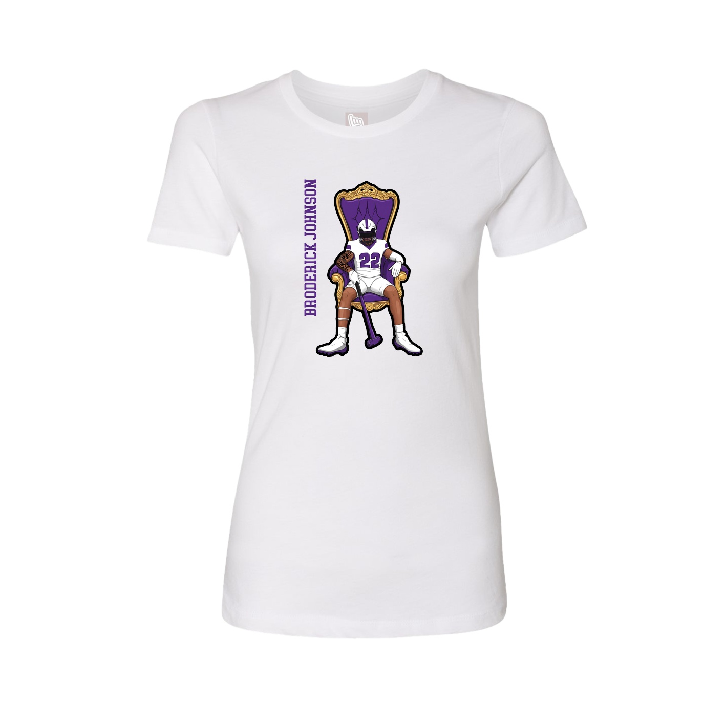 Womens Tee — Name Vertical in White