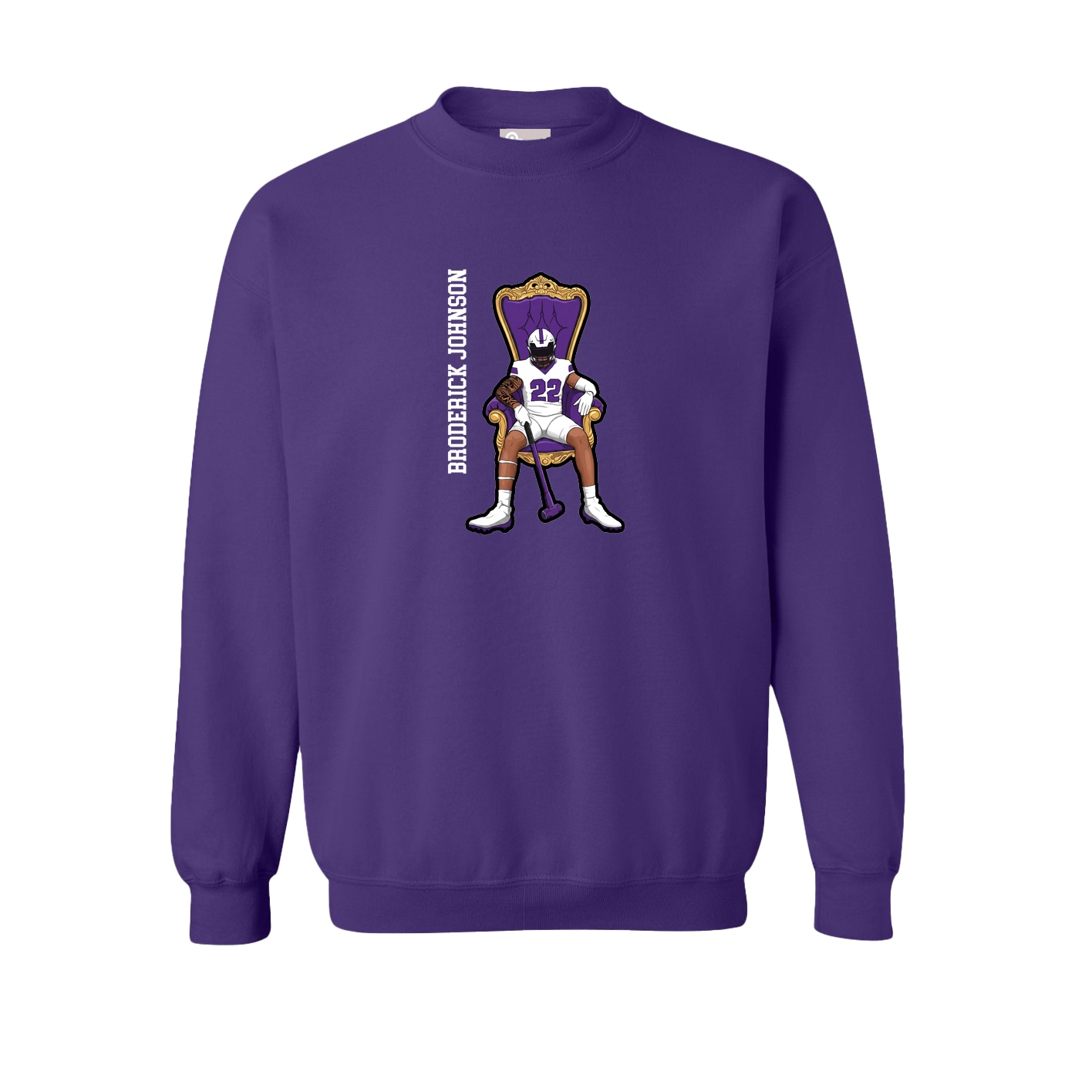 Fleece Crew — Name Vertical in Purple