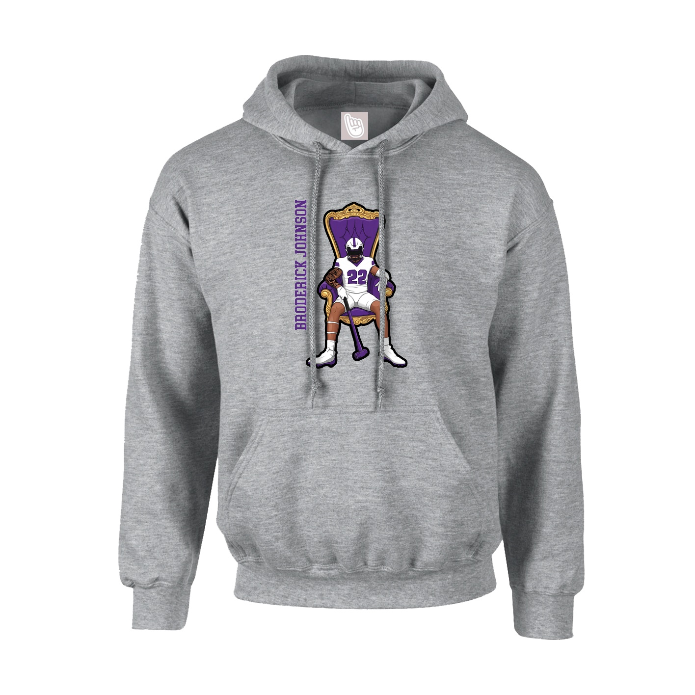 Youth Hoodie — Name Vertical in Grey