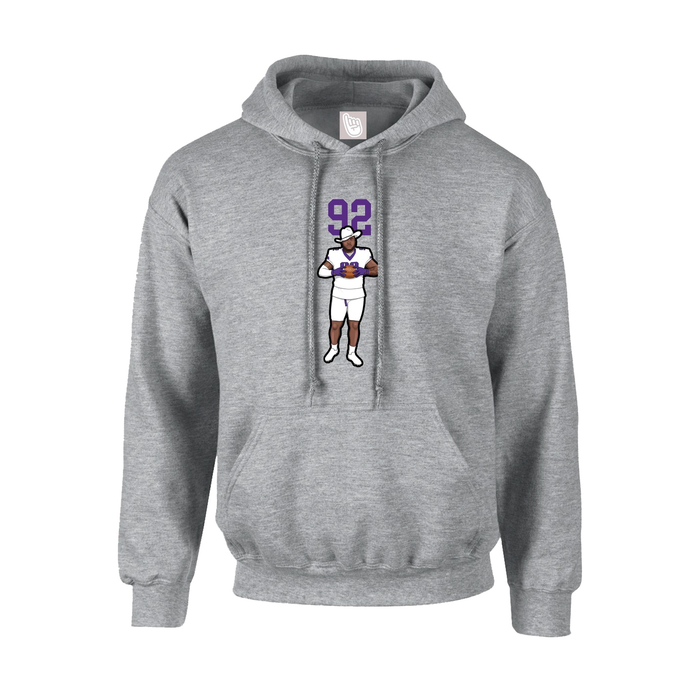 Hoodie — Number Top in Grey