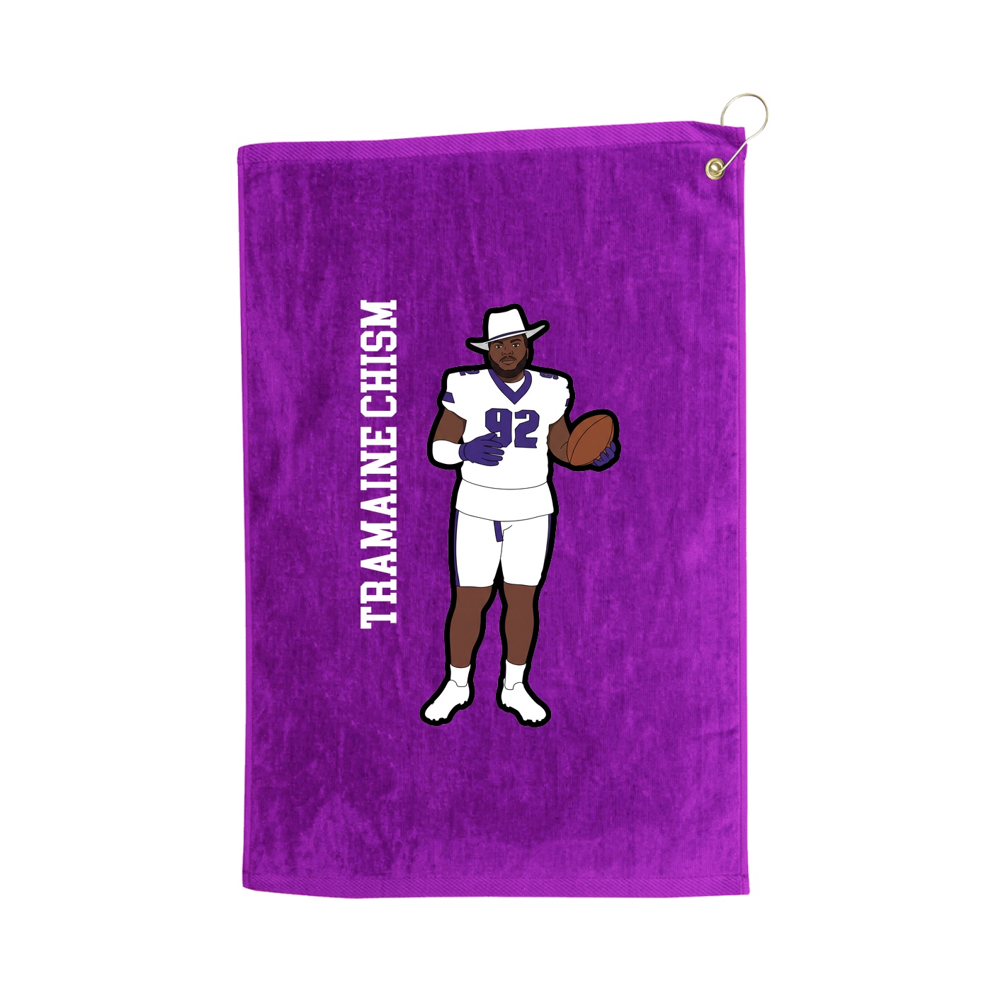 Golf Towel — Name Vertical in Purple