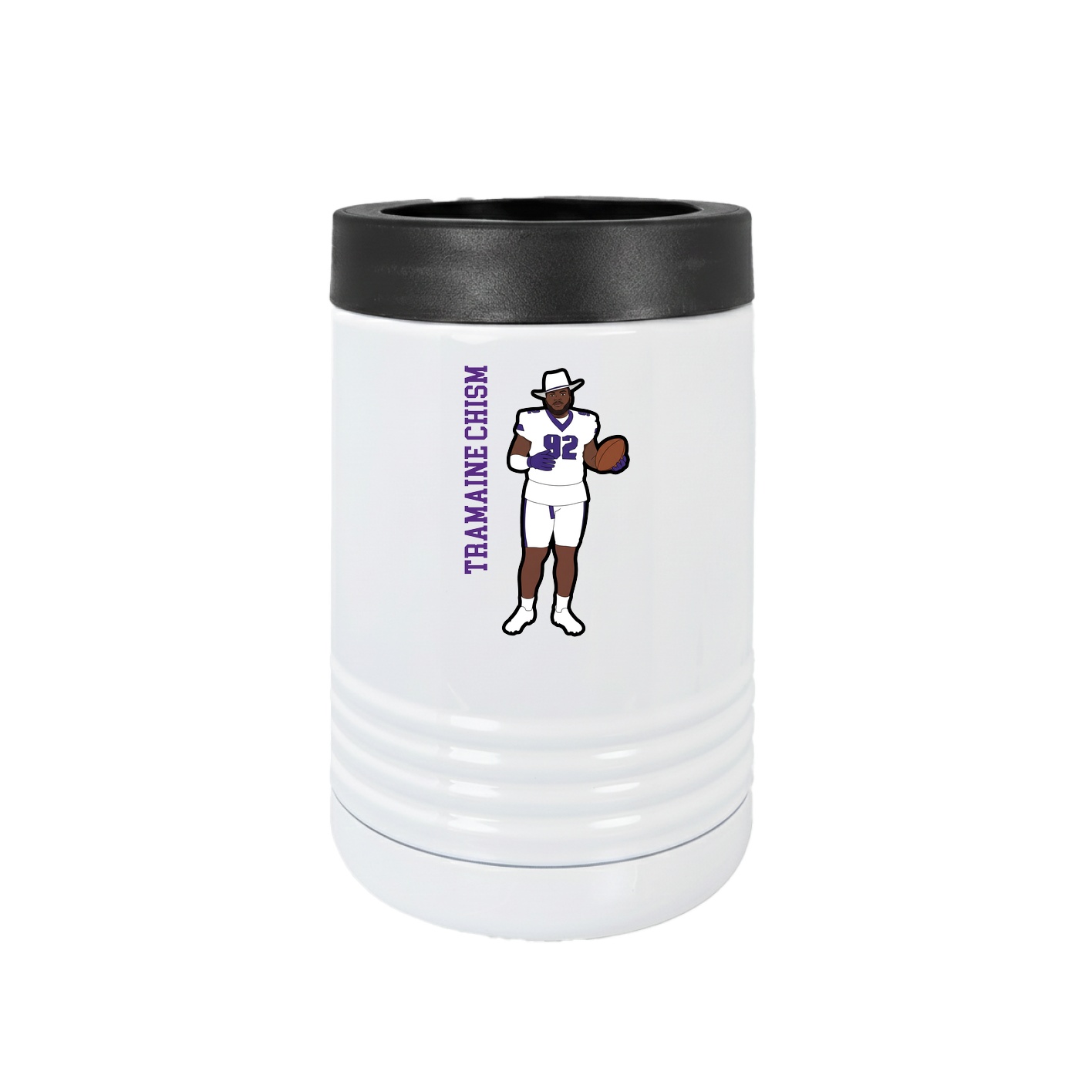 Beverage Holder — Name Vertical in White