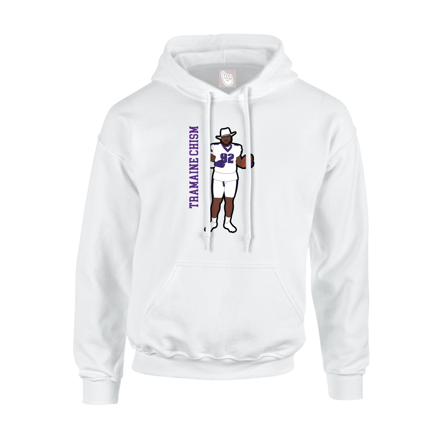 Hoodie — Name Vertical in White