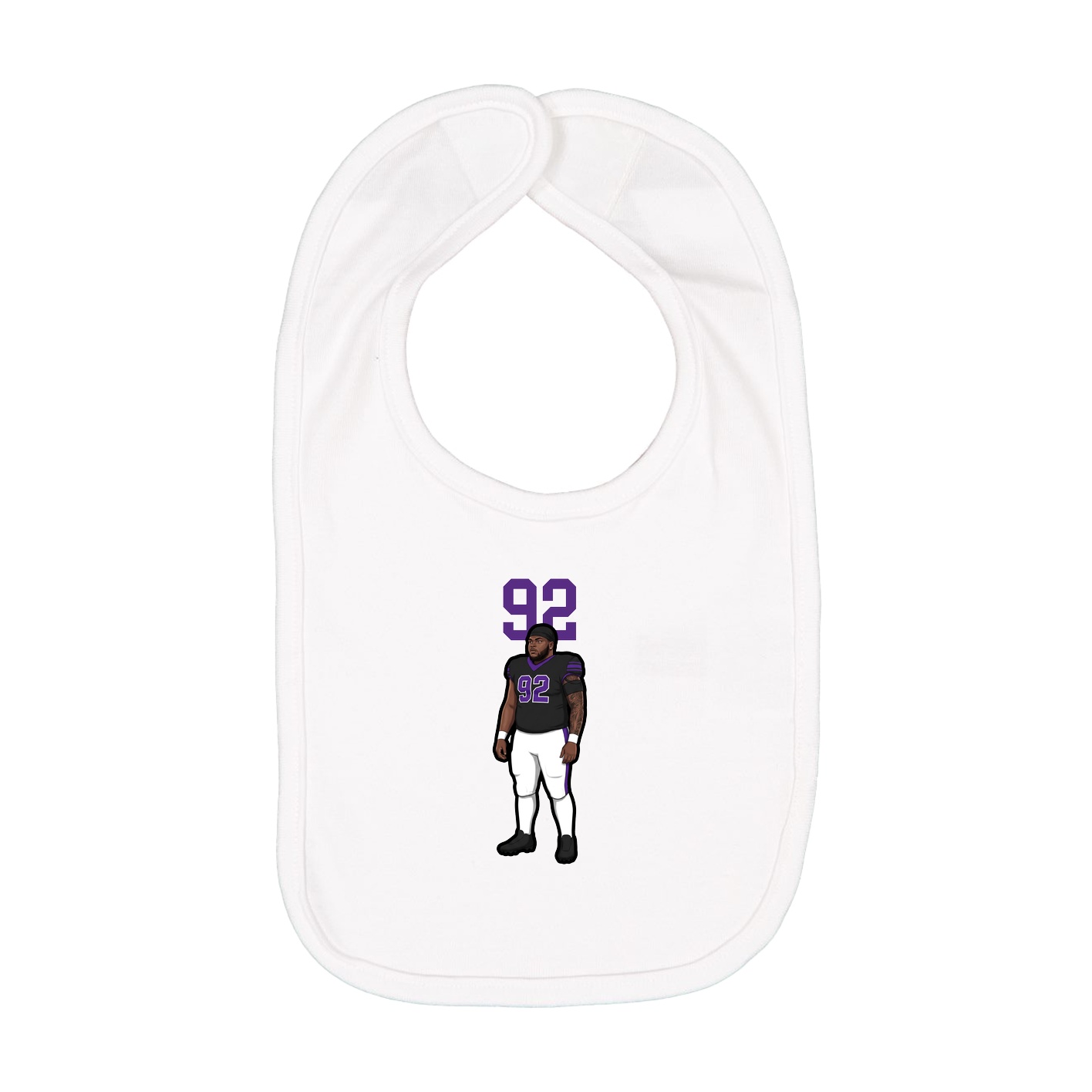 Infant Bib — Number Top in White