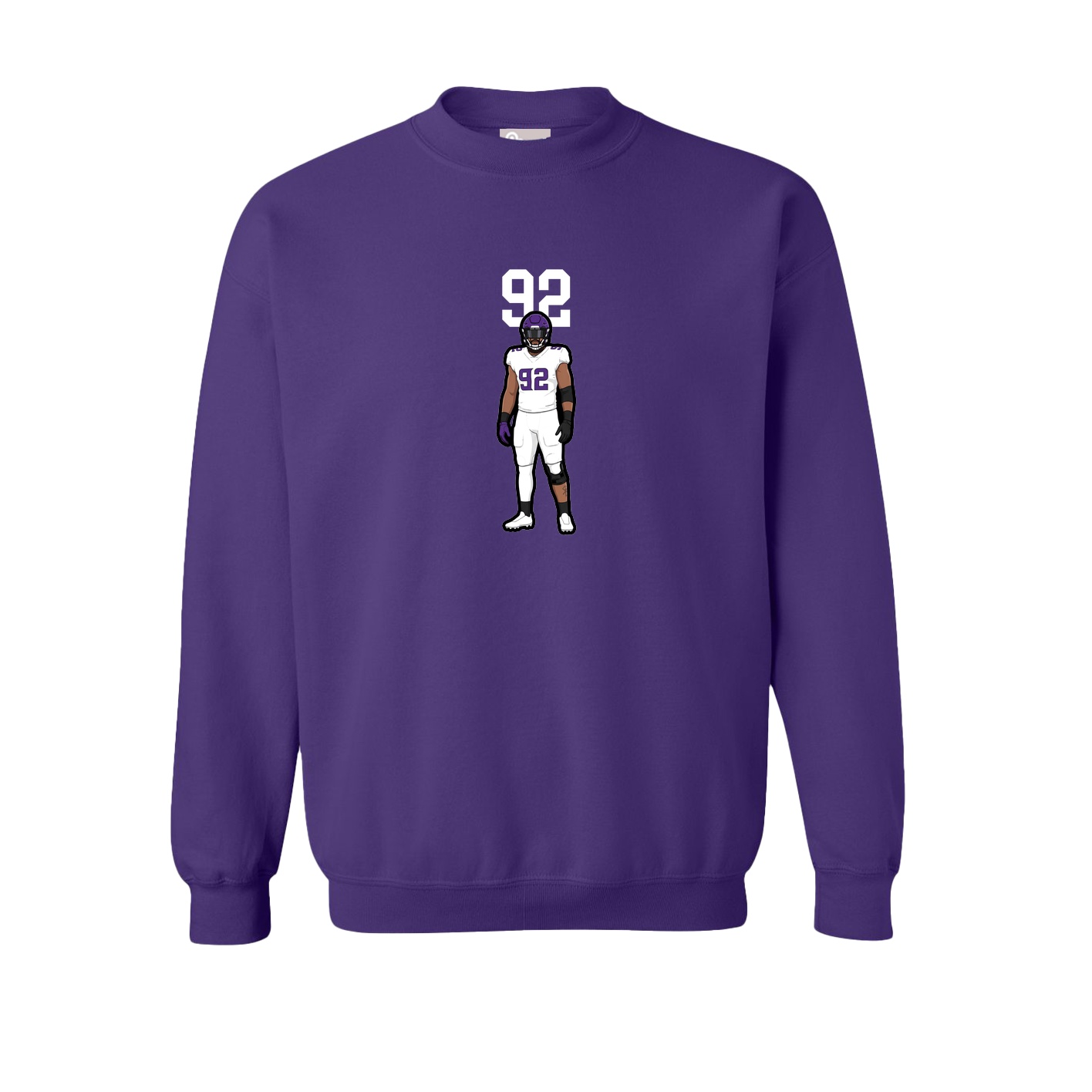 Fleece Crew — Number Top in Purple