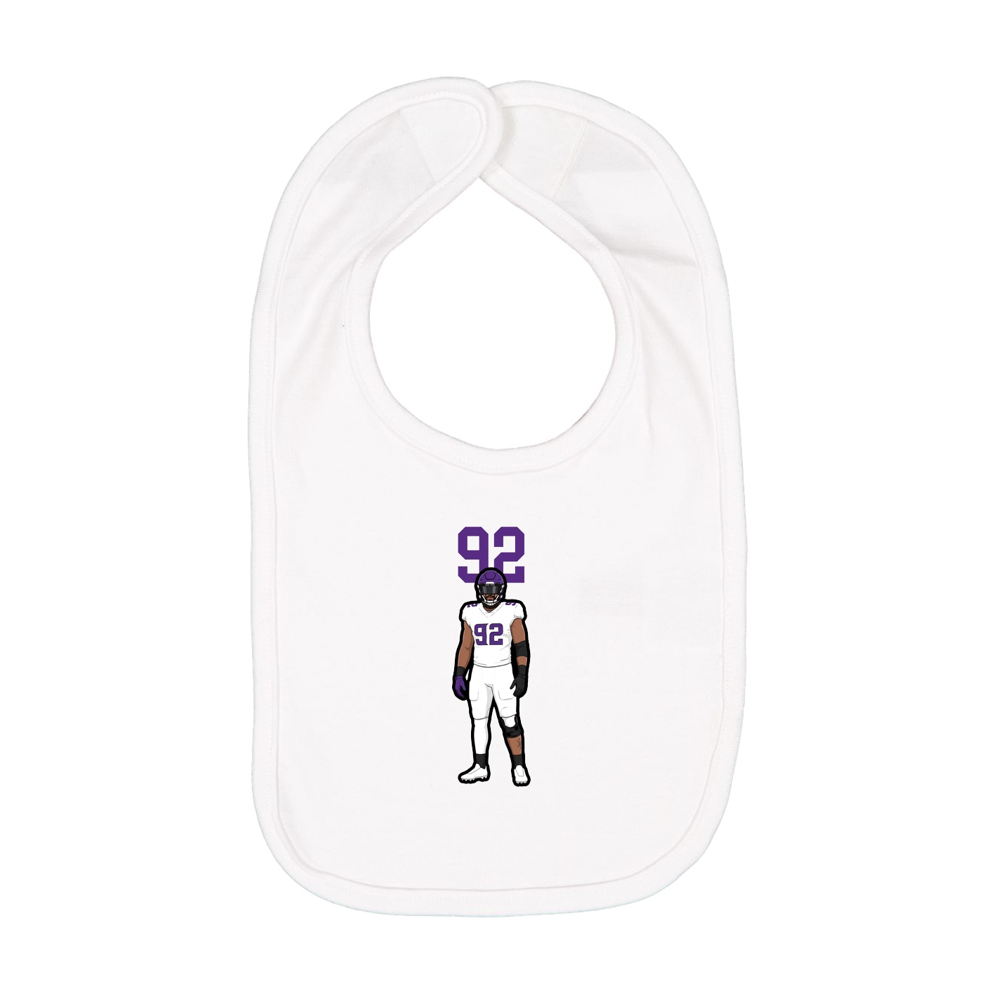 Infant Bib — Number Top in White