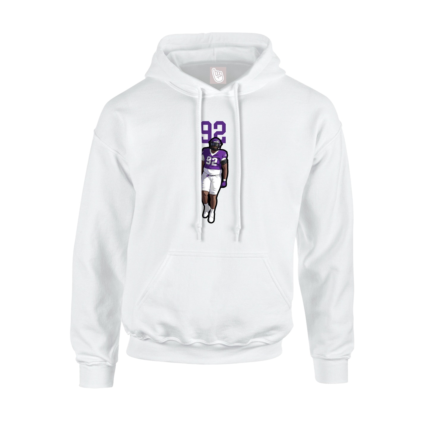 Youth Hoodie — Number Top in White