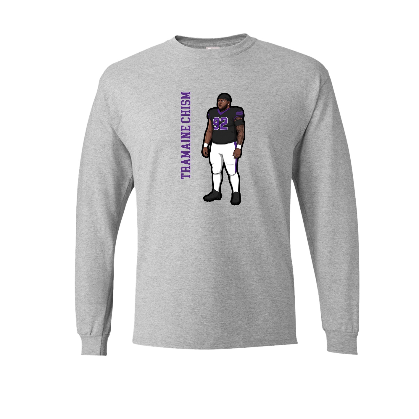 Long Sleeve Tee — Name Vertical in Grey