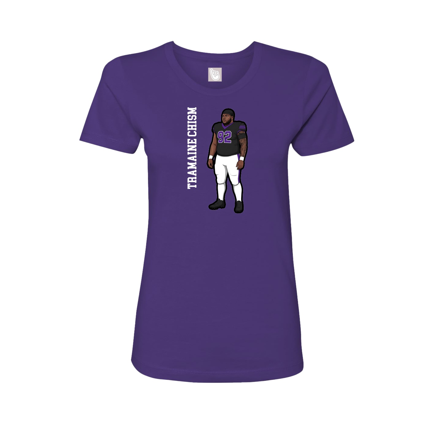 Womens Tee — Name Vertical in Purple
