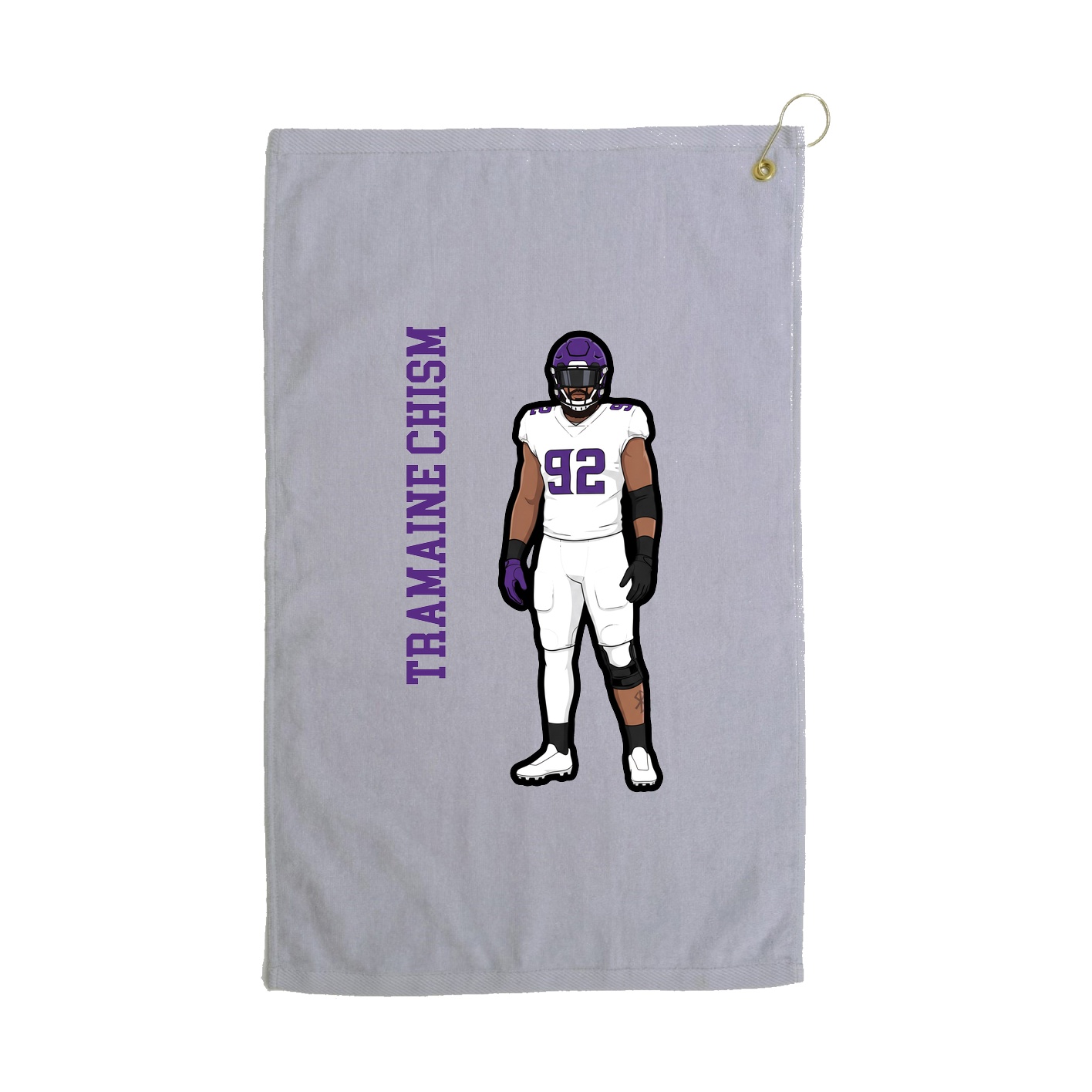 Golf Towel — Name Vertical in Grey