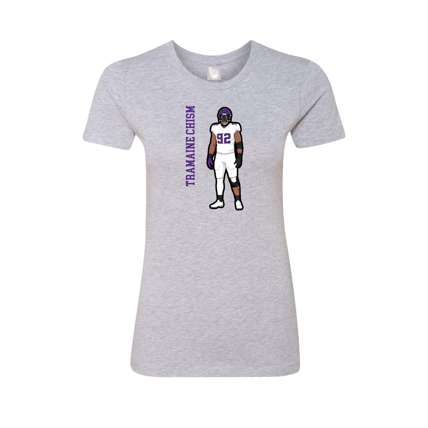 Womens Tee — Name Vertical in Grey