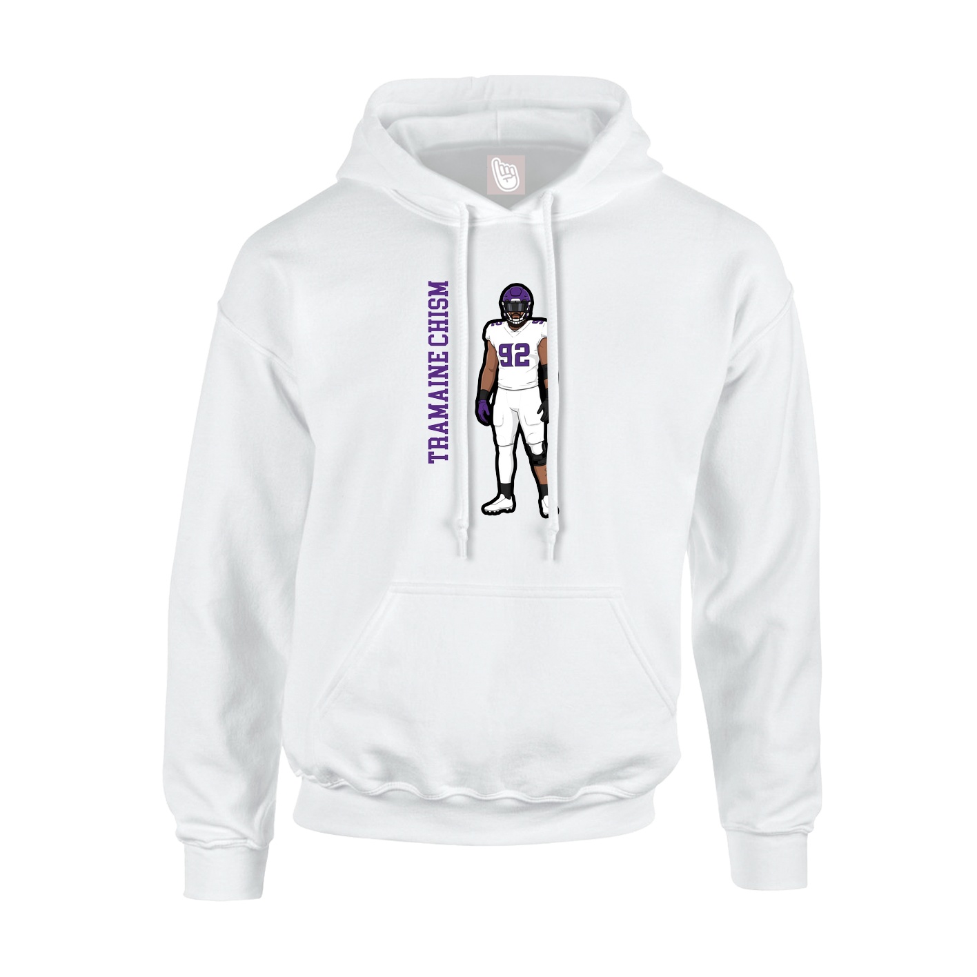 Hoodie — Name Vertical in White