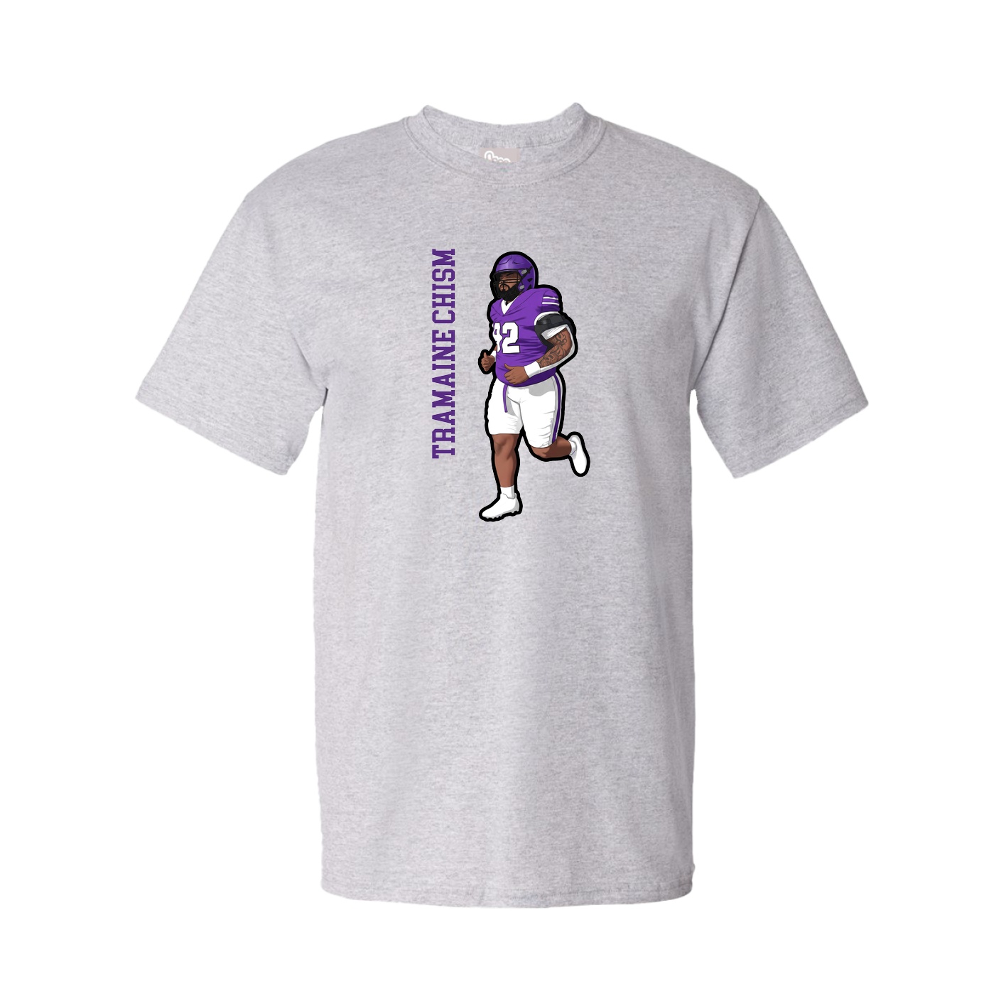 Tee — Name Vertical in Grey