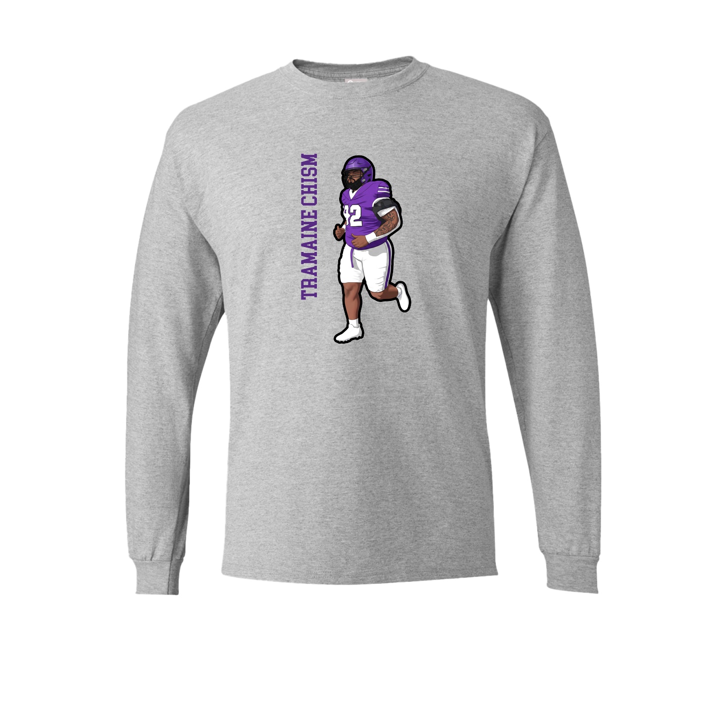 Long Sleeve Tee — Name Vertical in Grey