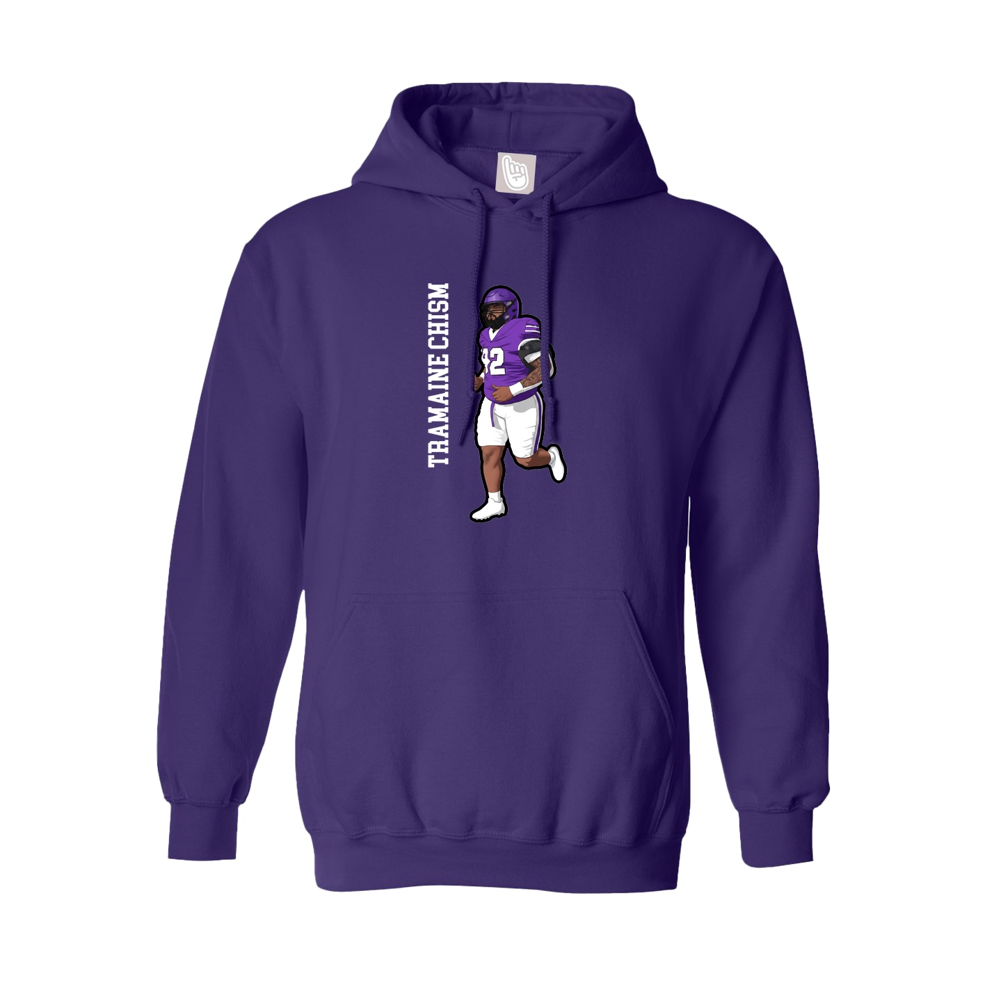 Hoodie — Name Vertical in Purple