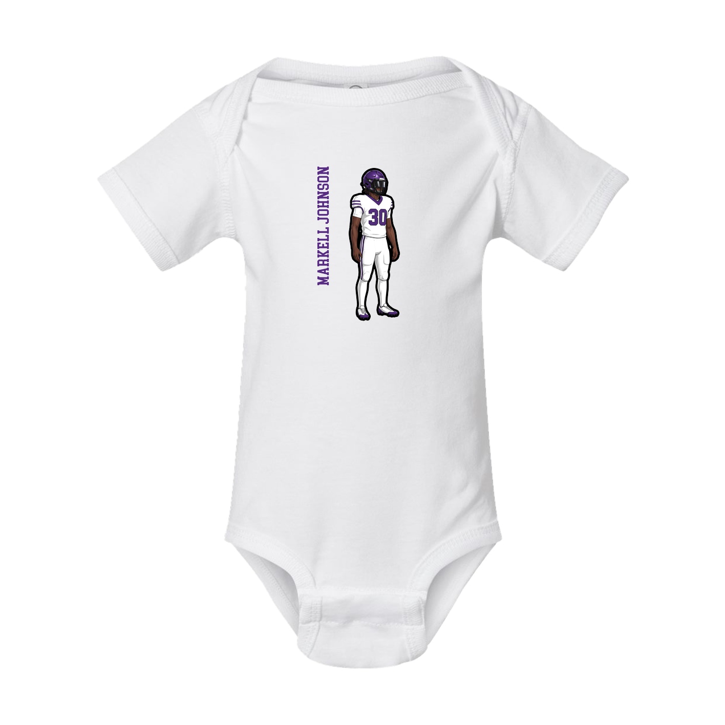 Baby Onesie — Name Vertical in White