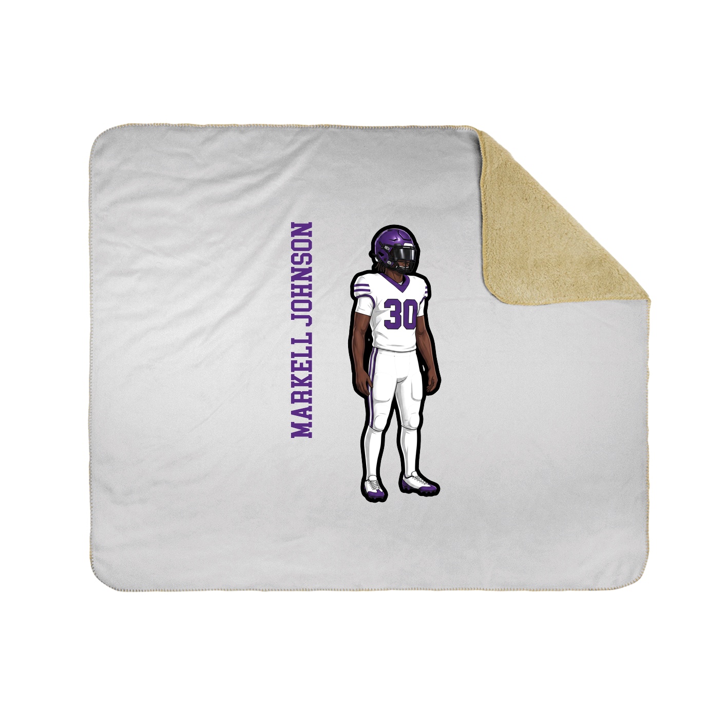 Throw Blanket — Name Vertical in White