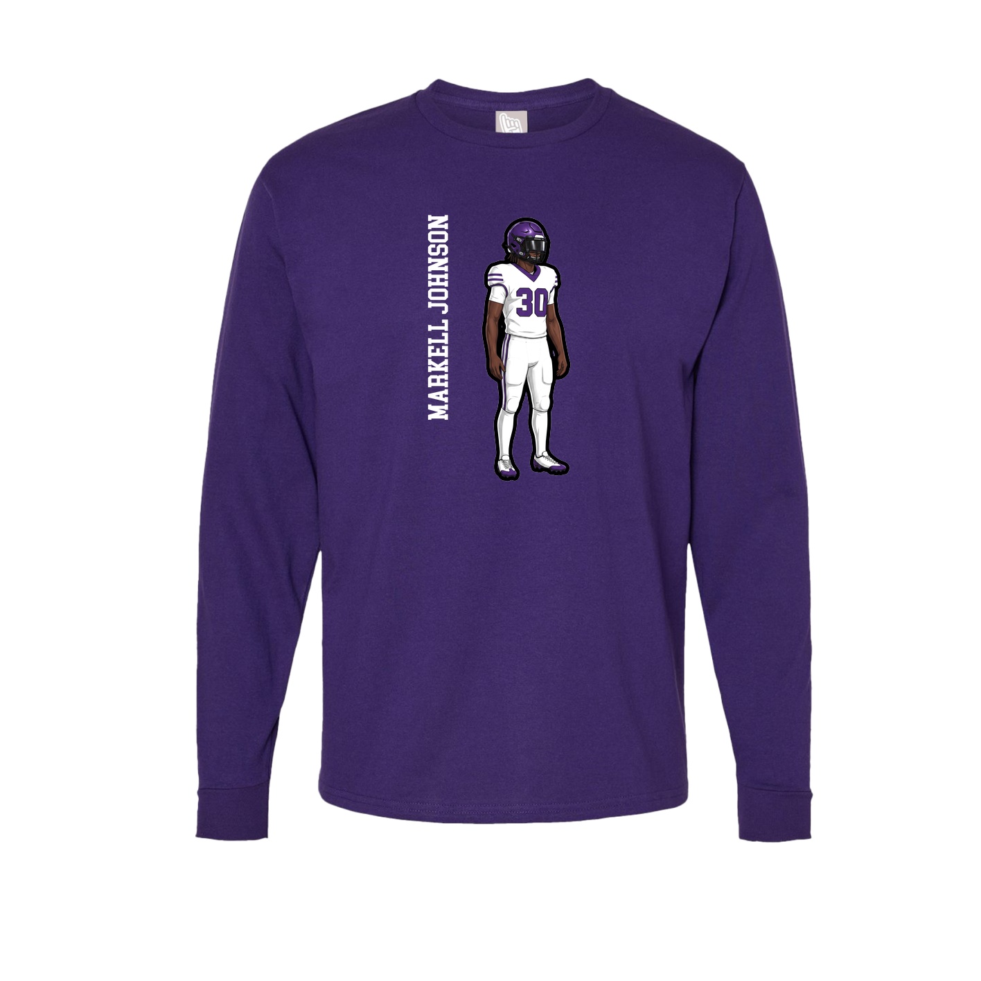 Long Sleeve Tee — Name Vertical in Purple