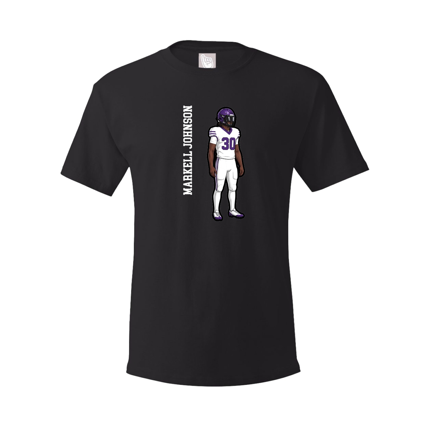 Youth Tee — Name Vertical in Black
