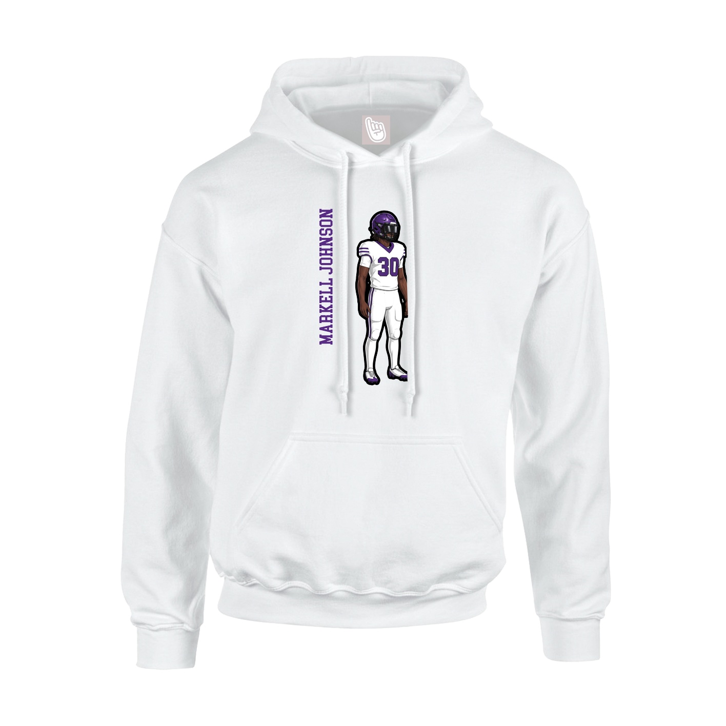Hoodie — Name Vertical in White