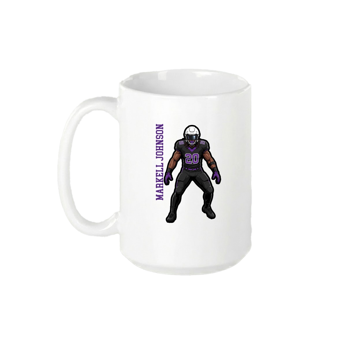 15oz Coffee Mug — Name Vertical in White