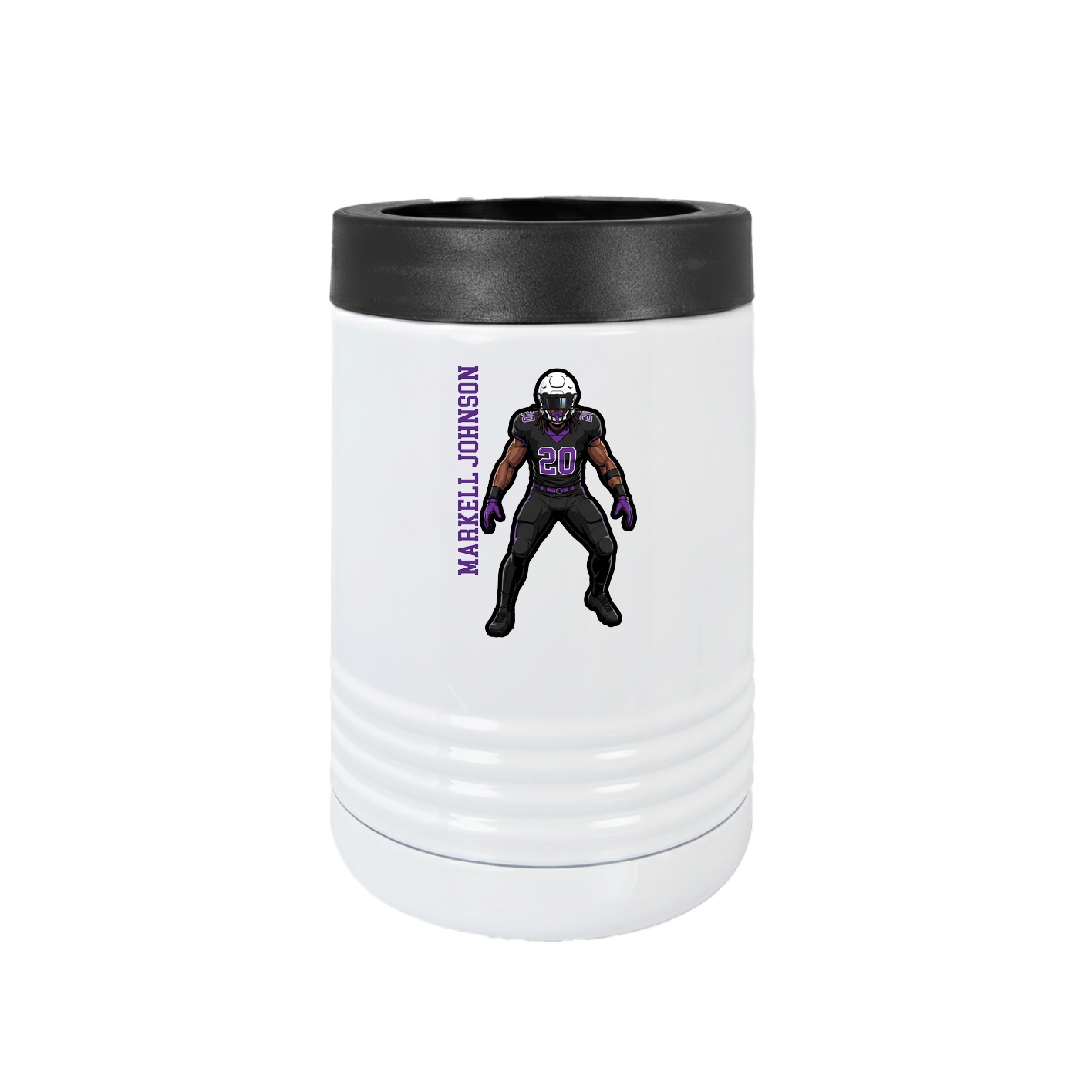 Beverage Holder — Name Vertical in White