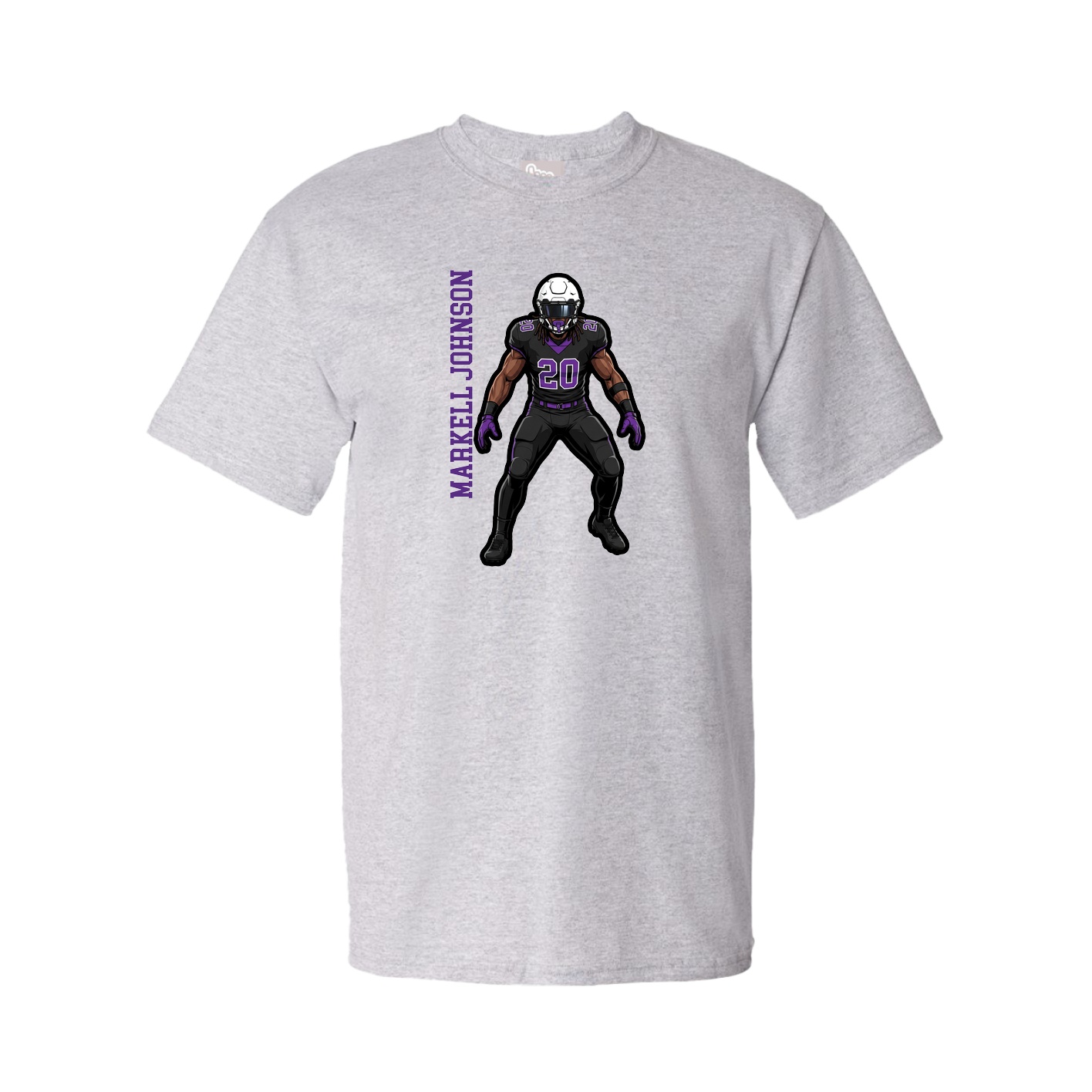 Tee — Name Vertical in Grey