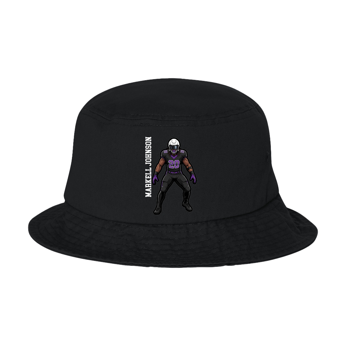Bucket Cap — Name Vertical in Black