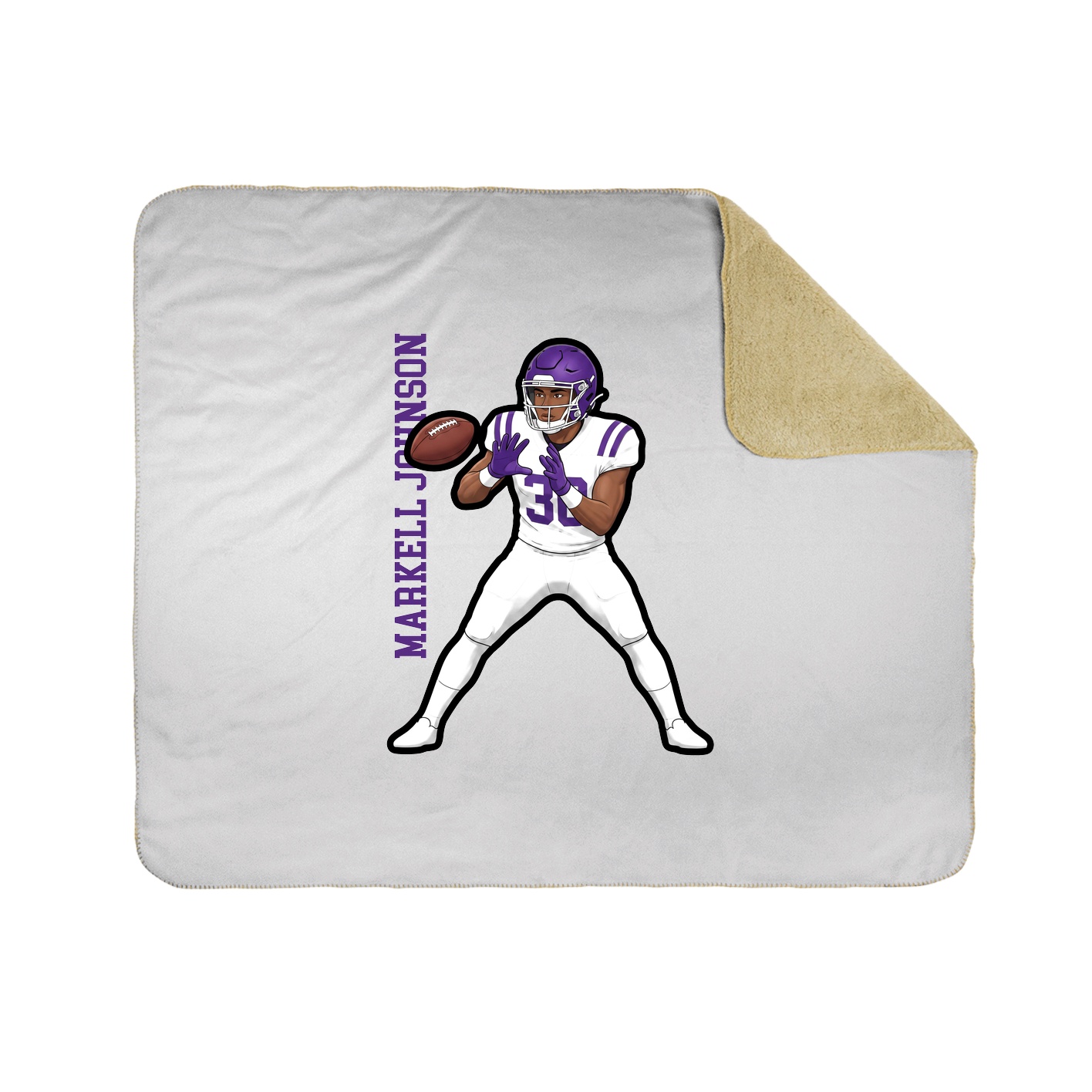 Throw Blanket — Name Vertical in White