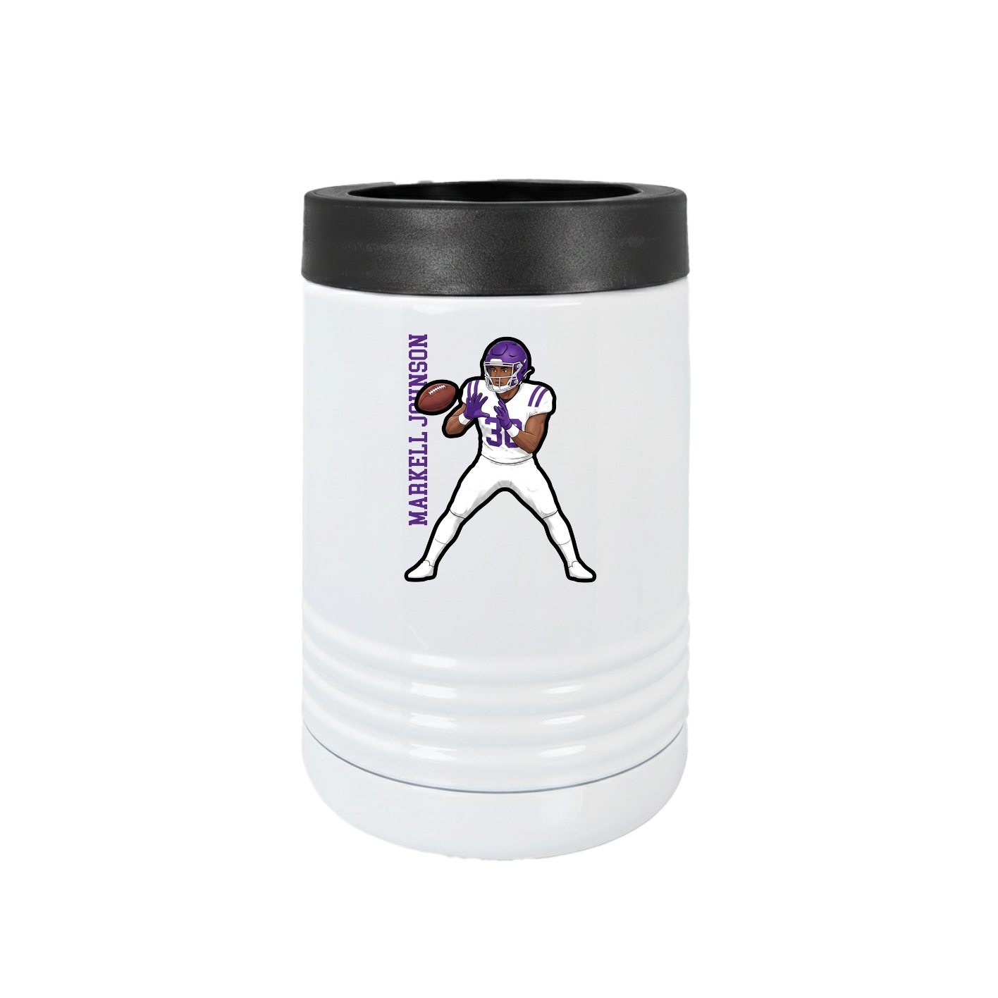 Beverage Holder — Name Vertical in White