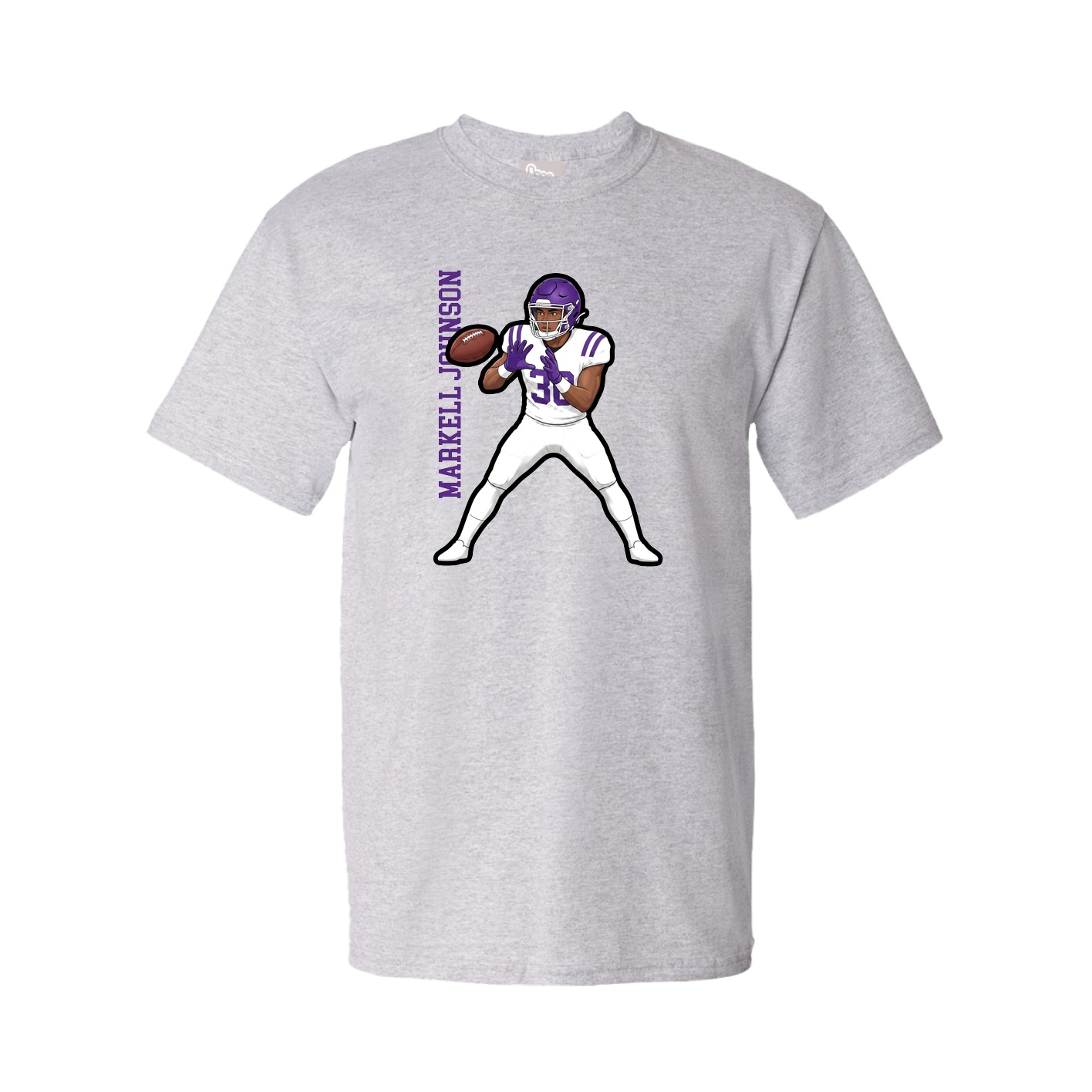 Youth Tee — Name Vertical in Grey