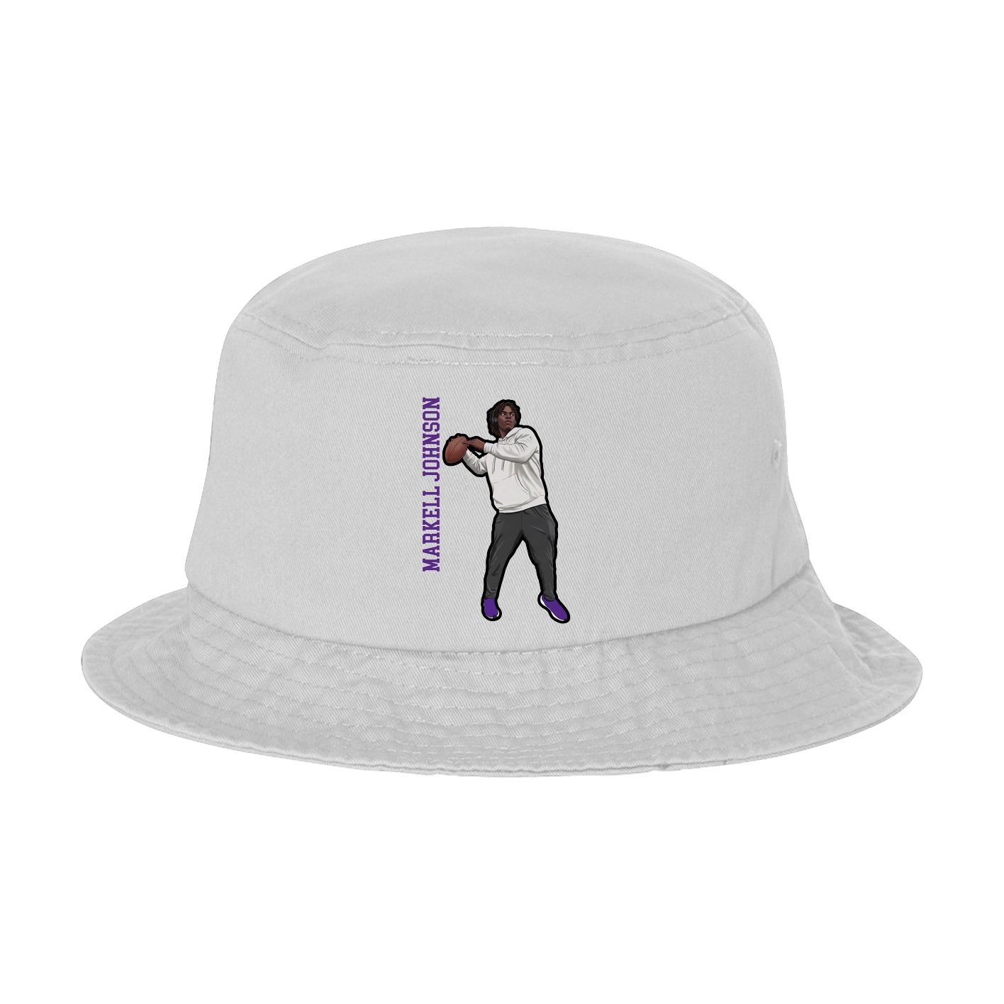 Bucket Cap — Name Vertical in White