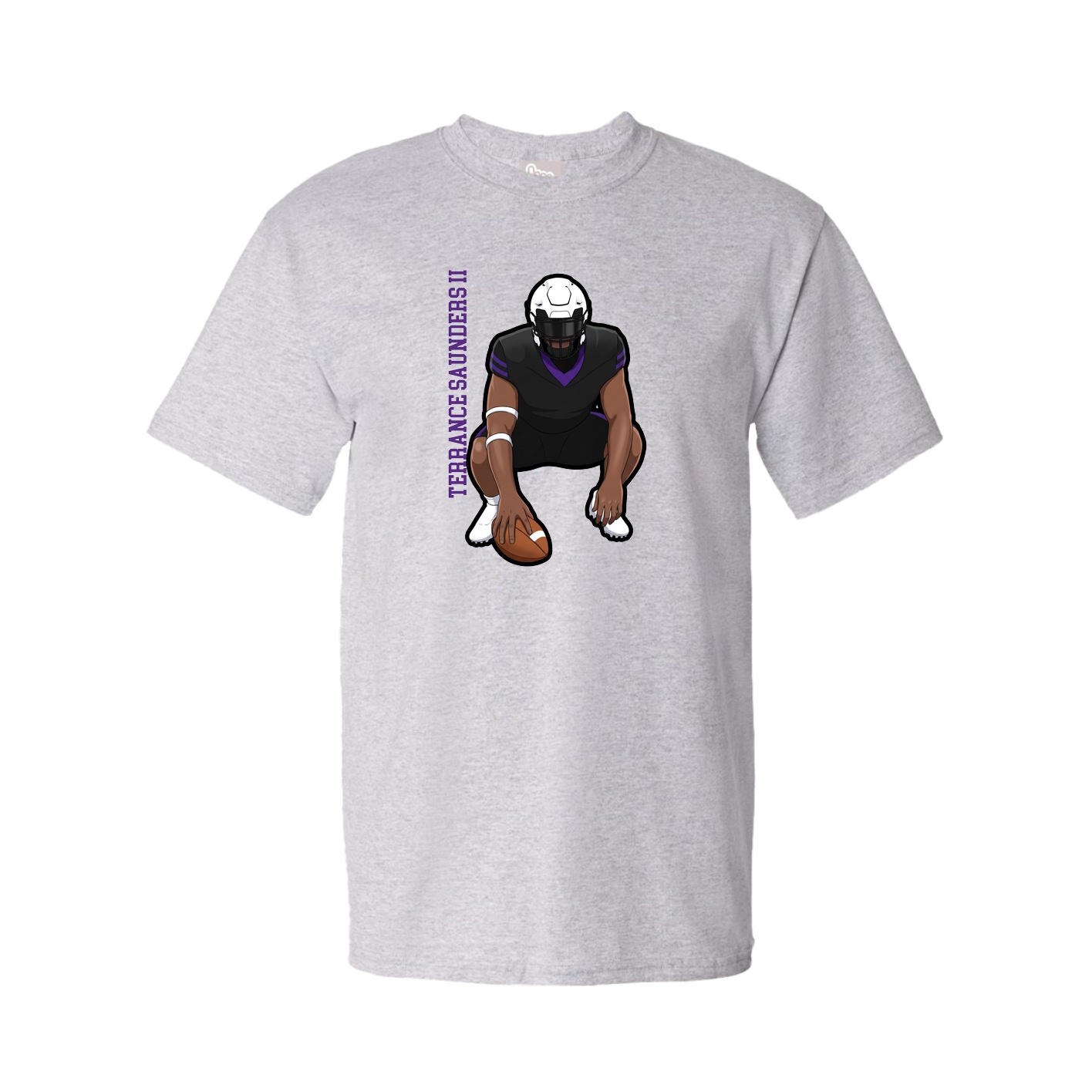 Youth Tee — Name Vertical in Grey