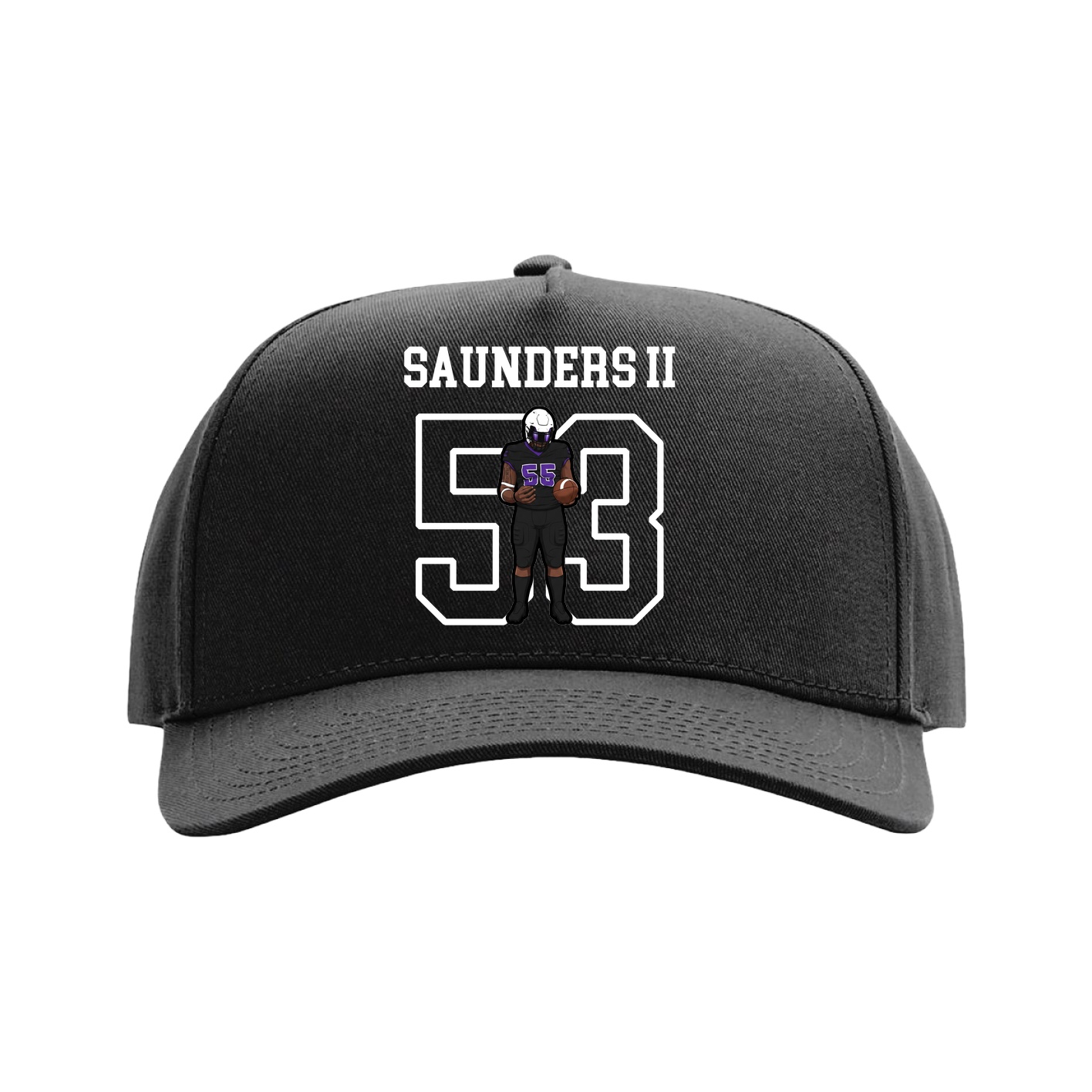 Full Fabric Five-Panel Champ Cap — Shirsey in Black
