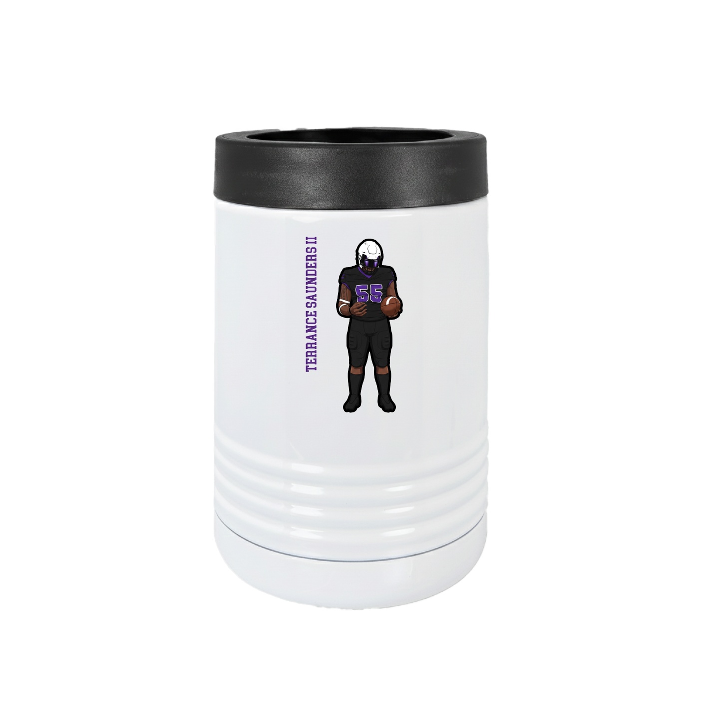 Beverage Holder — Name Vertical in White