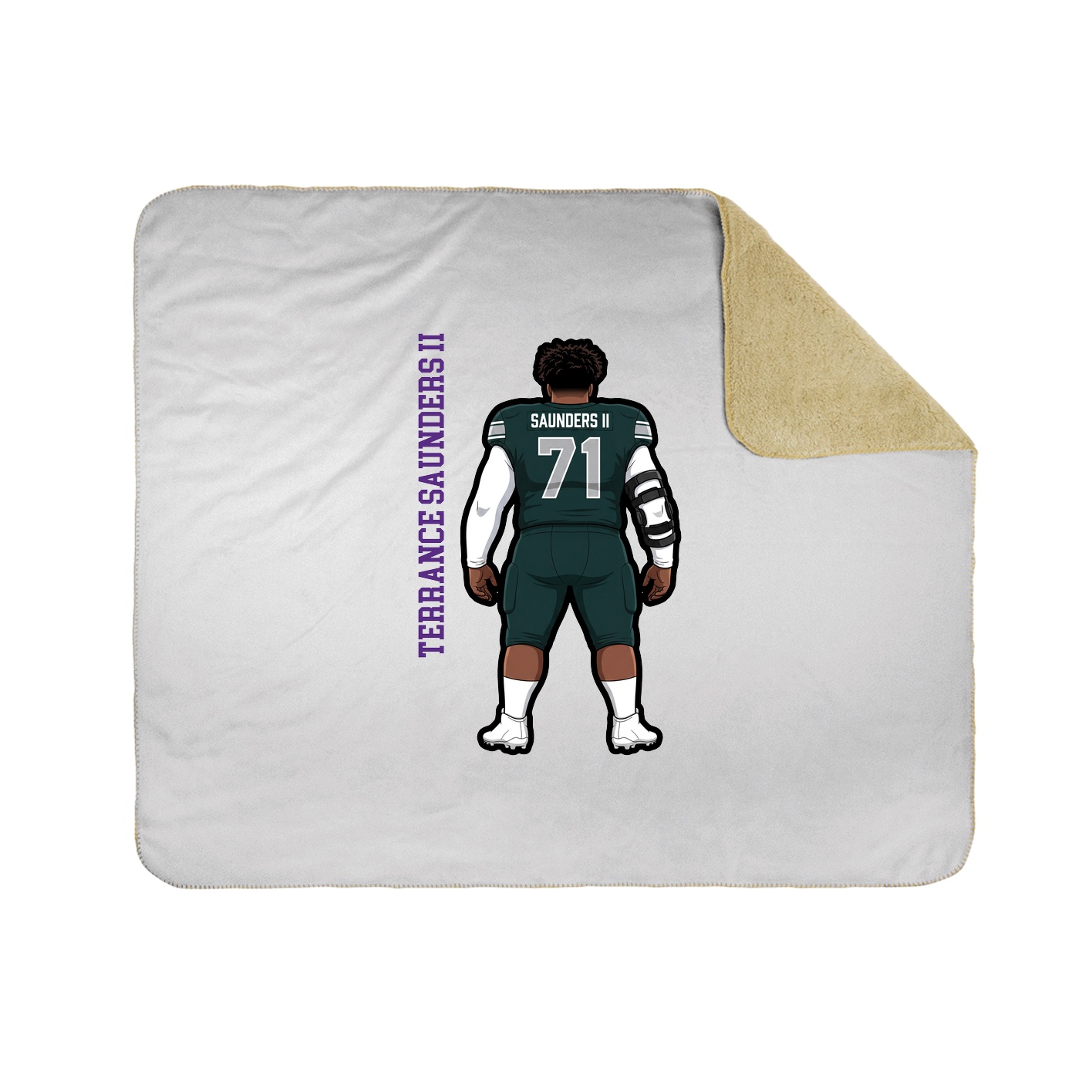 Throw Blanket — Name Vertical in White