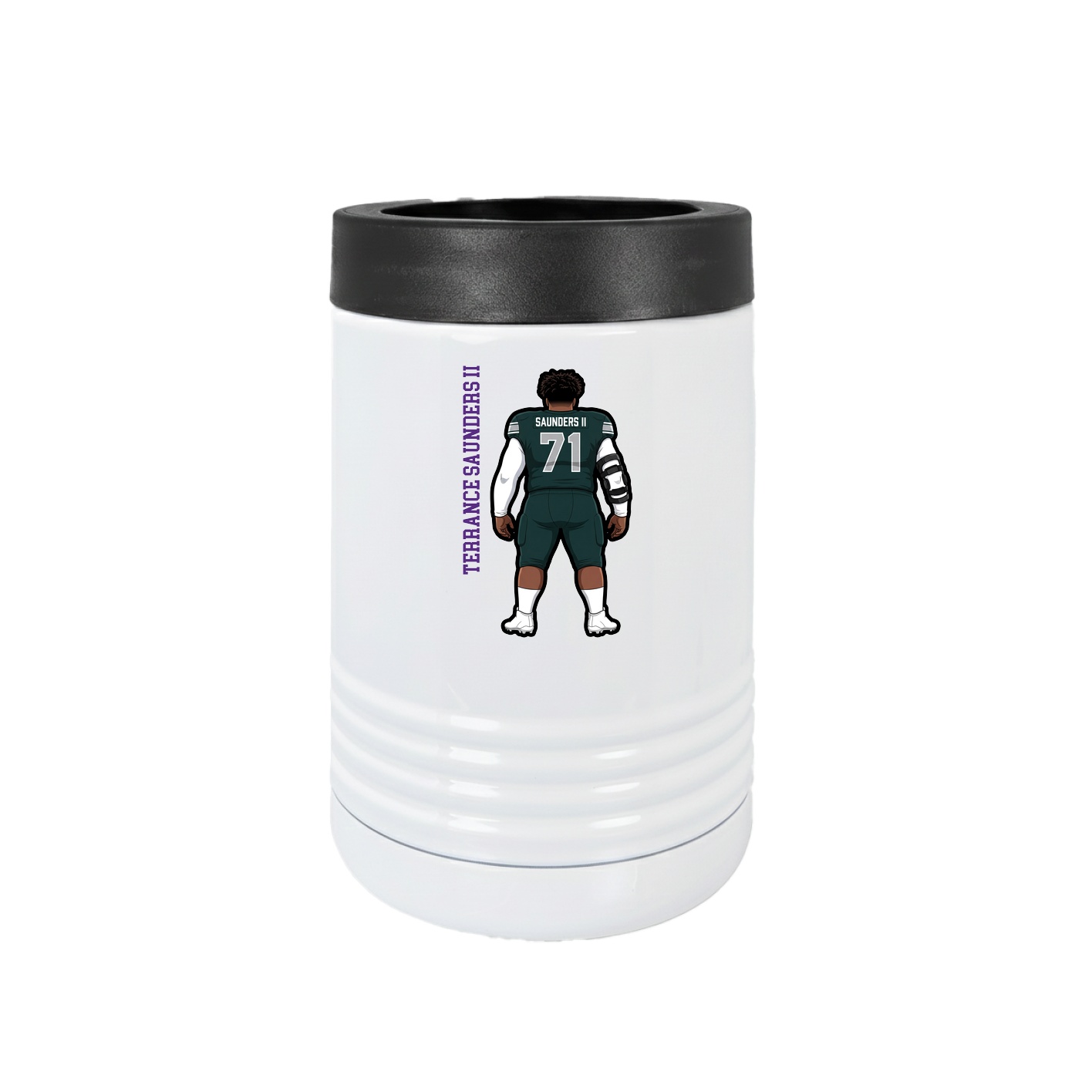 Beverage Holder — Name Vertical in White