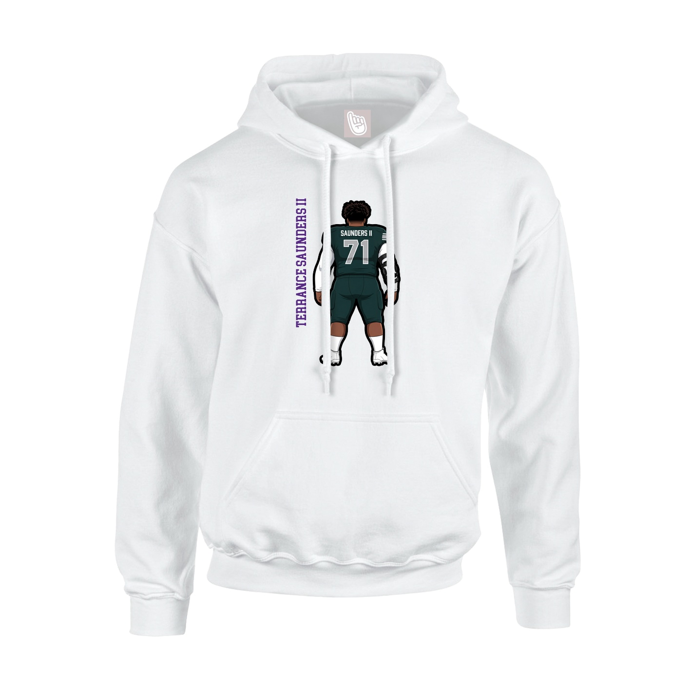 Hoodie — Name Vertical in White
