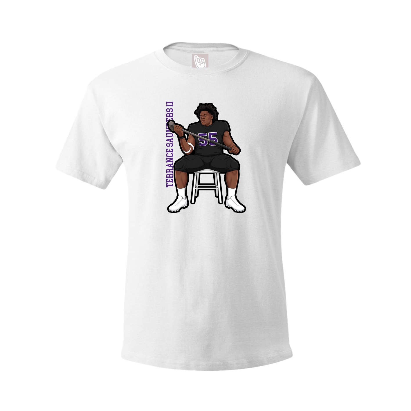 Tee — Name Vertical in White
