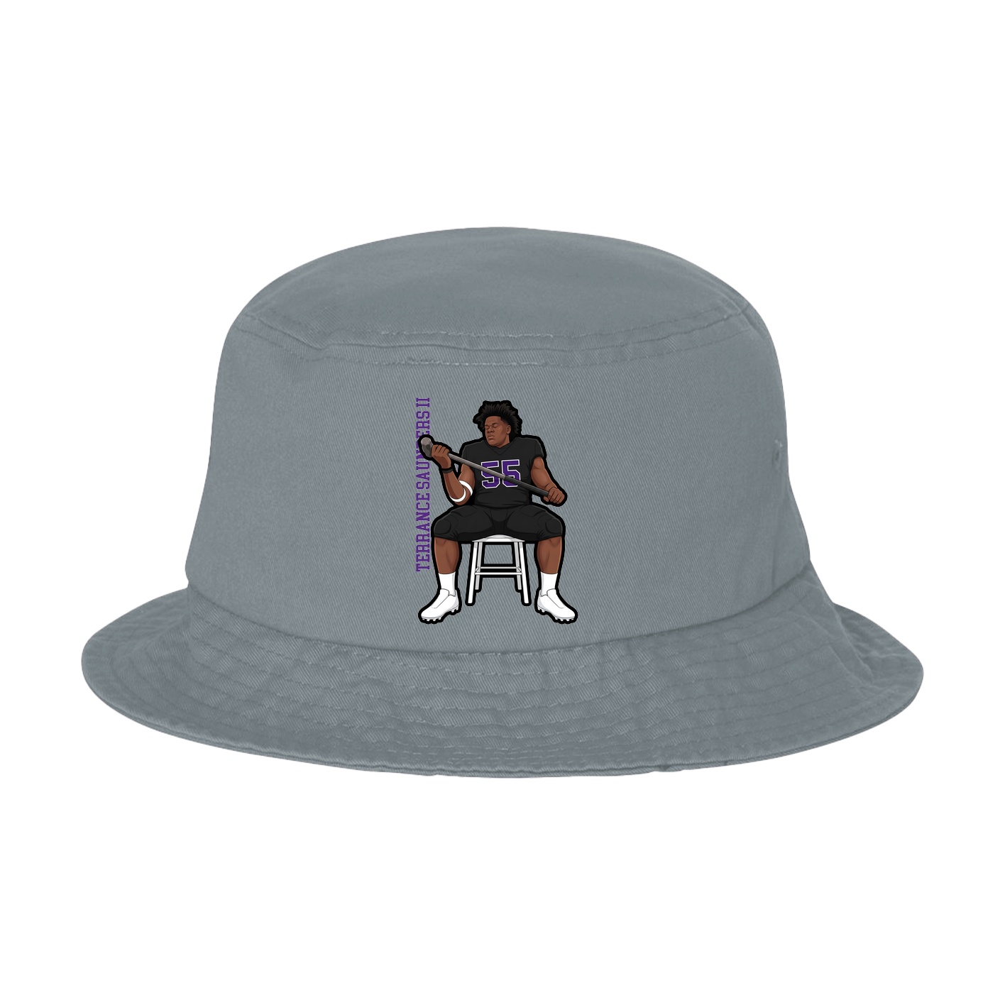 Bucket Cap — Name Vertical in Grey