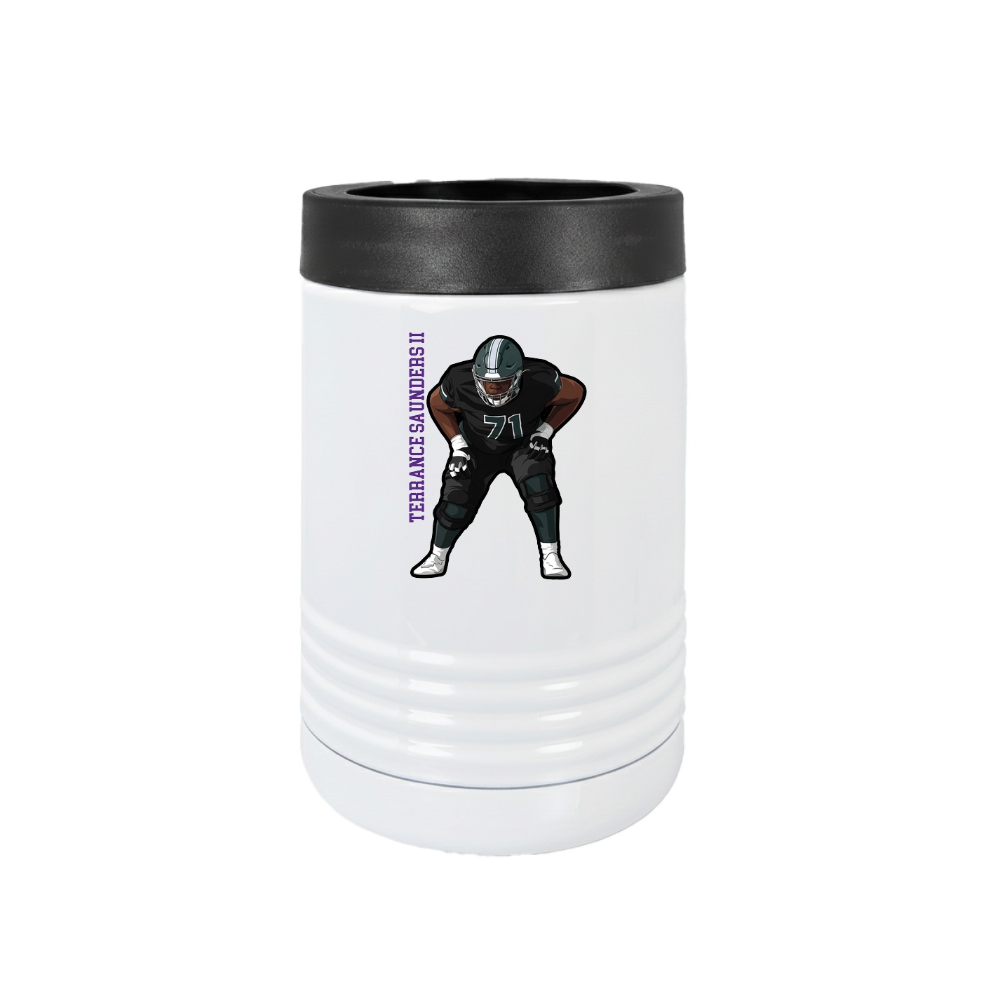Beverage Holder — Name Vertical in White
